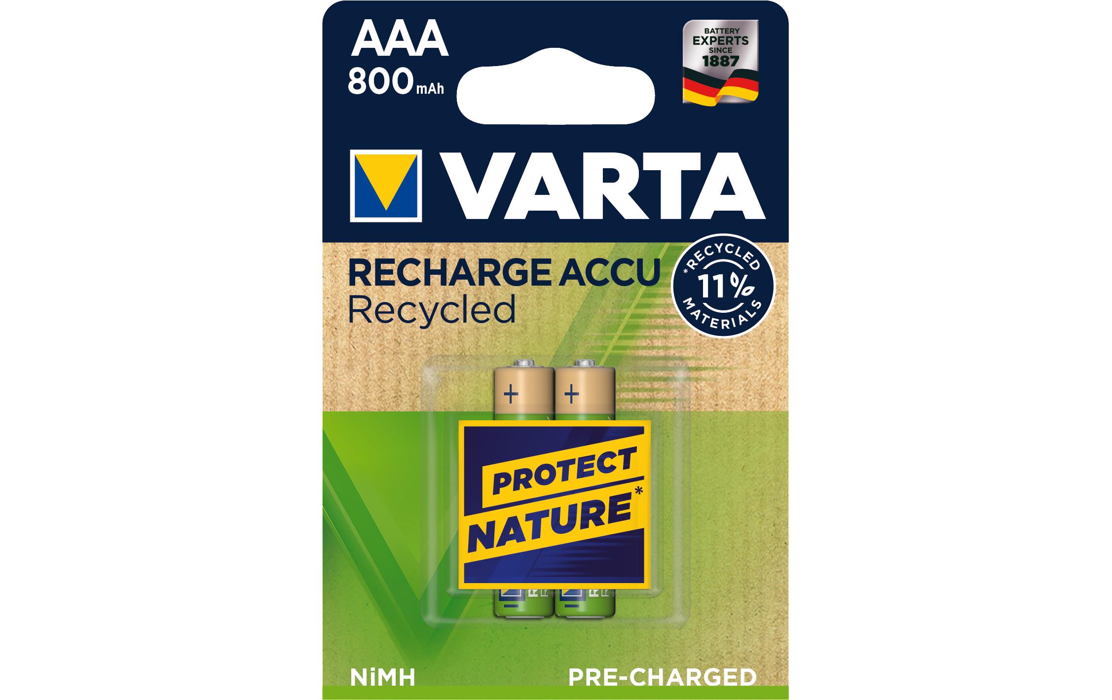 Varta Akku Recharge Accu Recycled AAA 800mAh 800 mAh