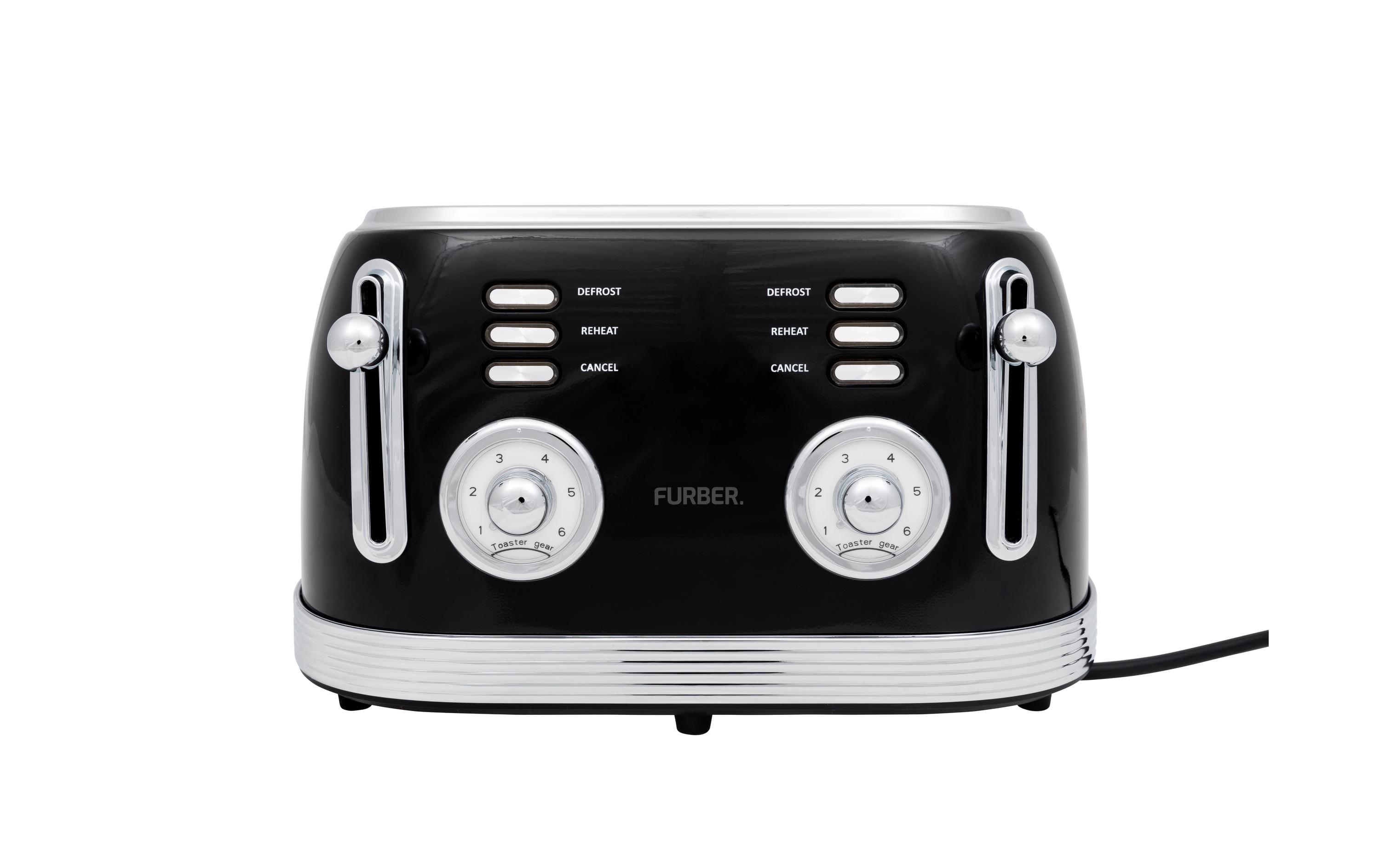 FURBER Toaster Brando Schwarz glanz