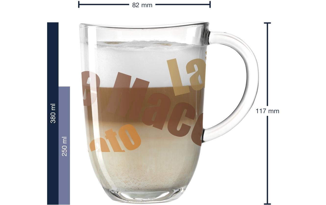 Leonardo Latte Macchiato Tasse Napoli mit Text 380 ml, Transparent