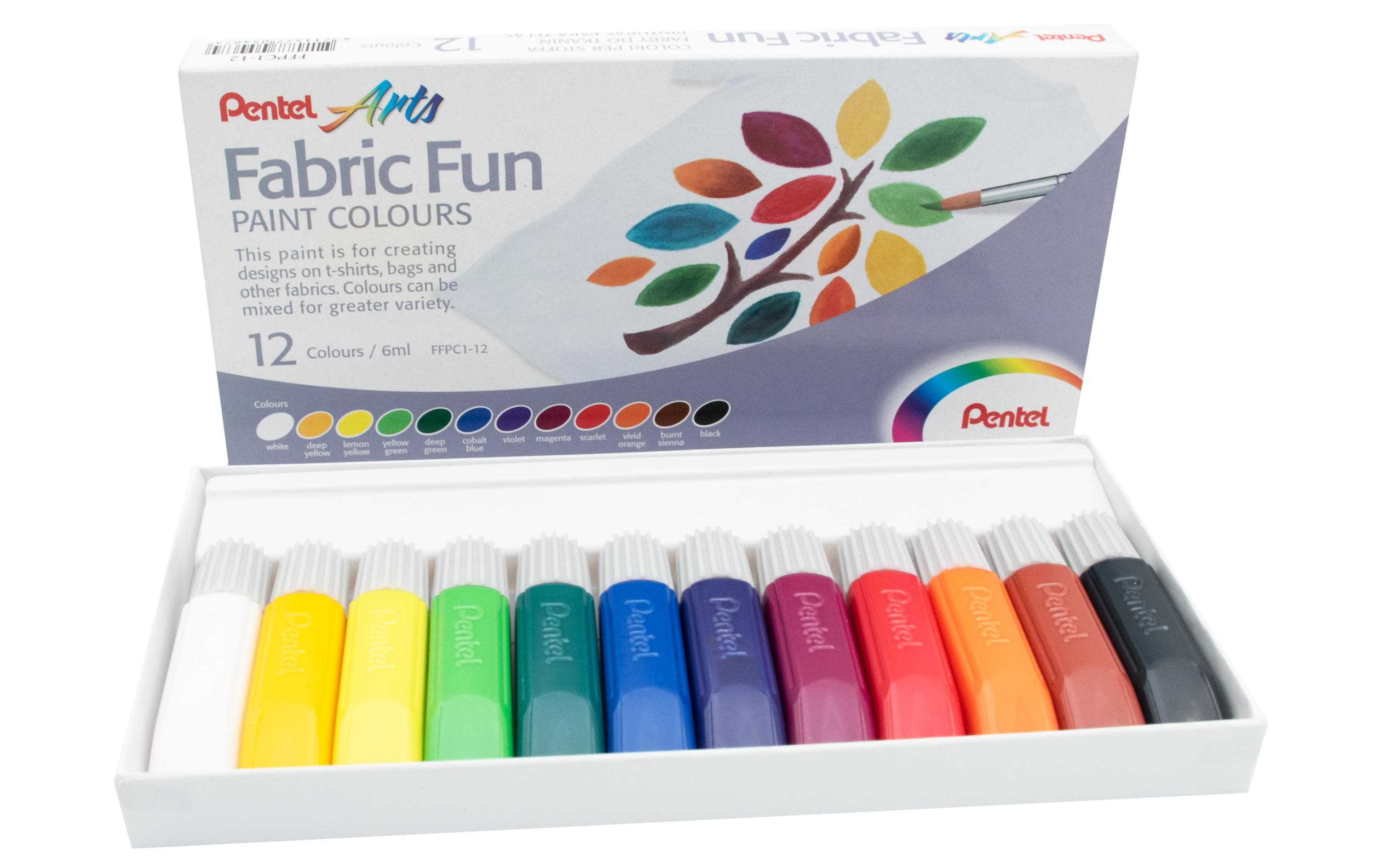 pentel Textilfarbe 12-Farben Set