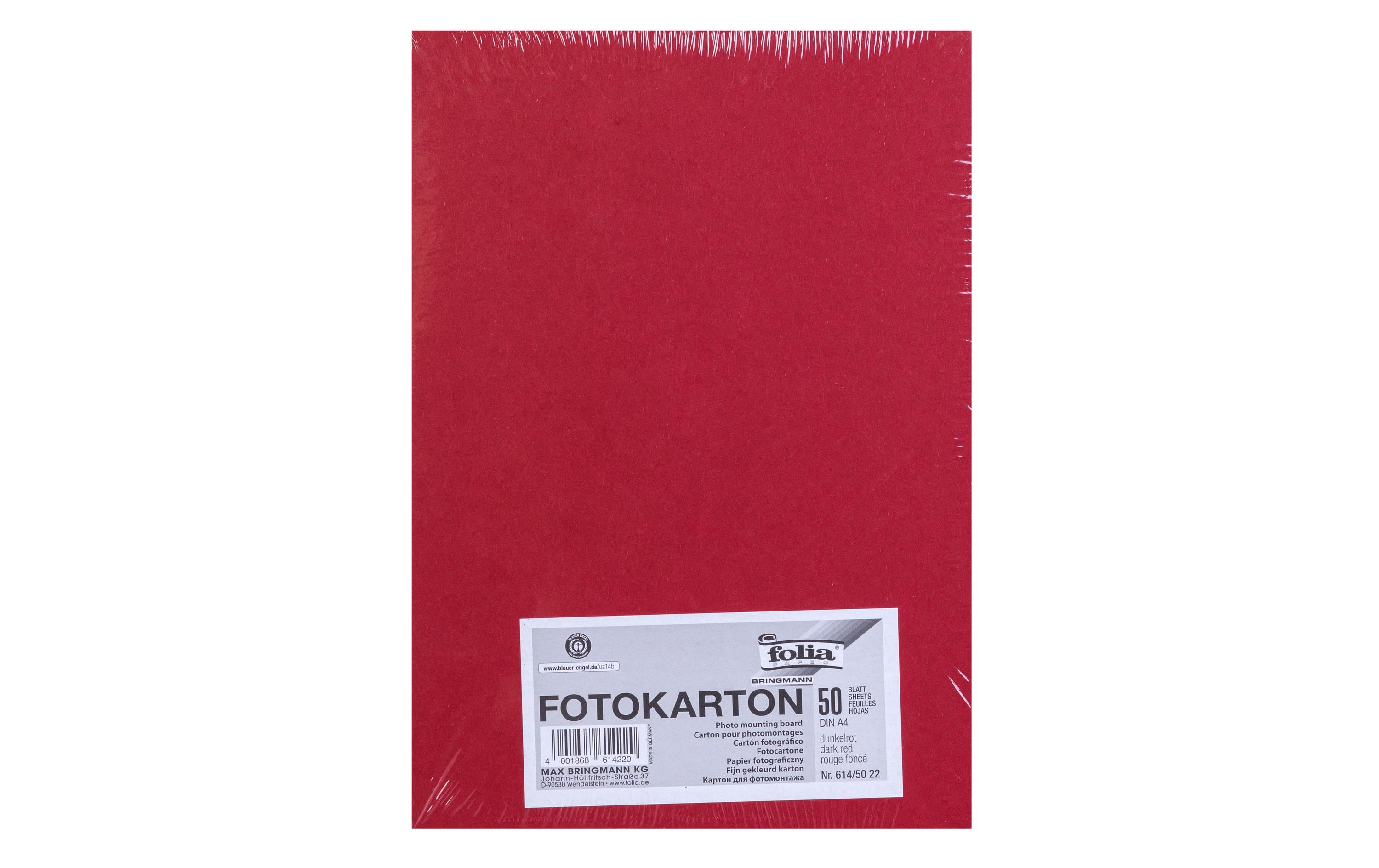 Folia Fotokarton A4, 300 g/m², 50 Blatt, Dunkelrot