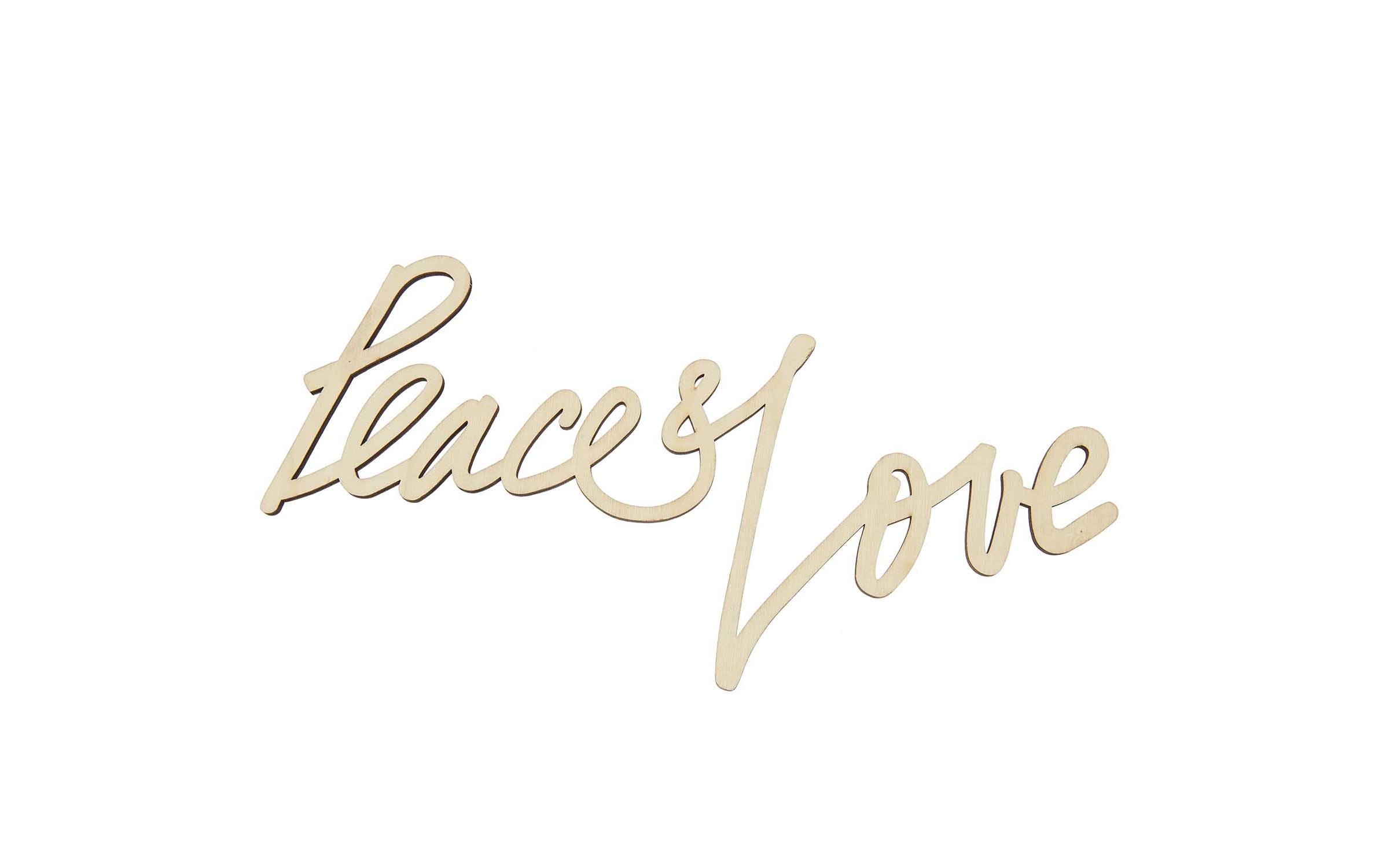 Rico Design Holzartikel Peace & Love 28 x 14 cm, magnetisch