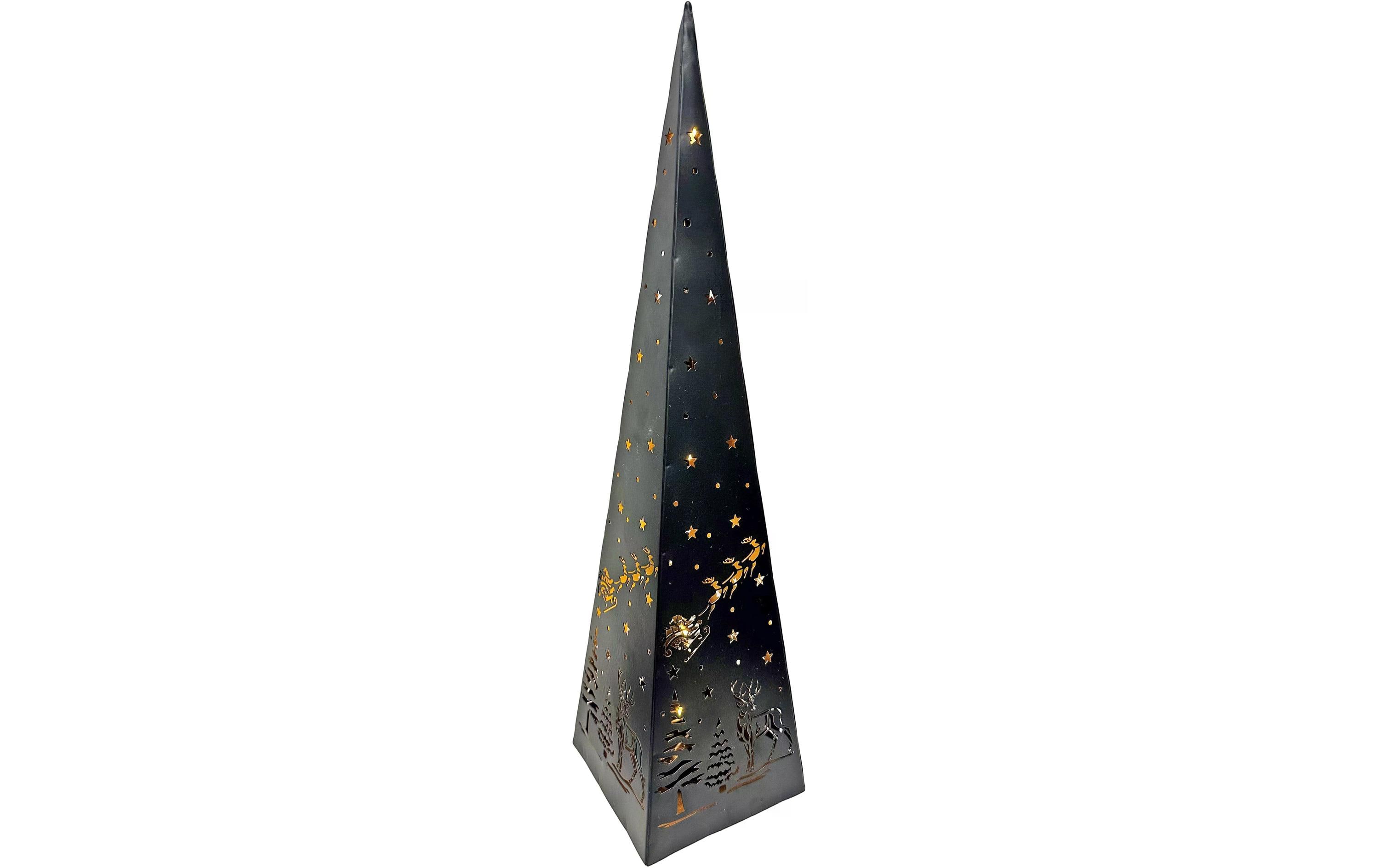 Dameco Tischdeko Pyramide Forest, 30 LEDs, 50 cm, Schwarz