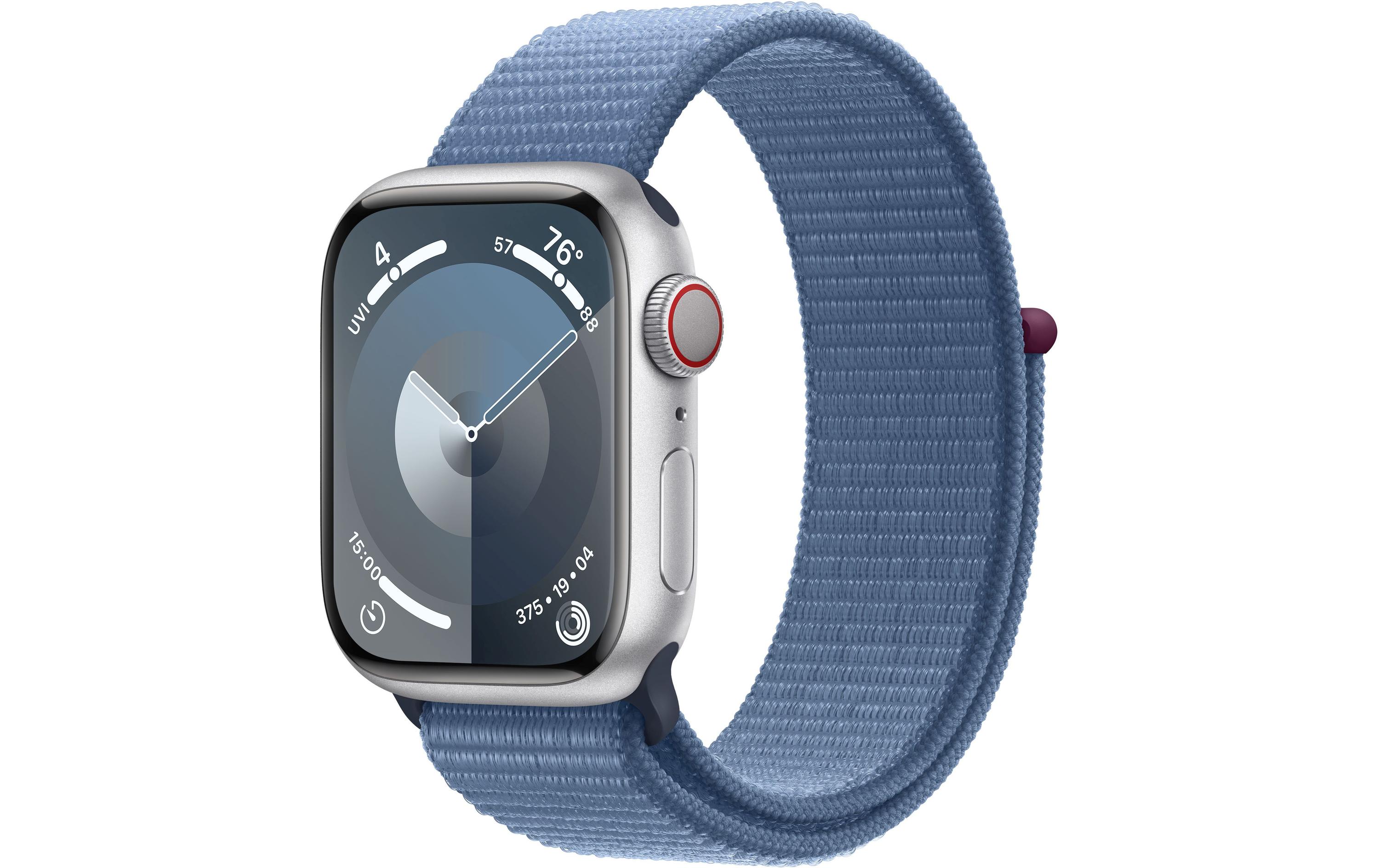 Apple Watch Series 9 41 mm LTE Alu Silber Loop Winterblau