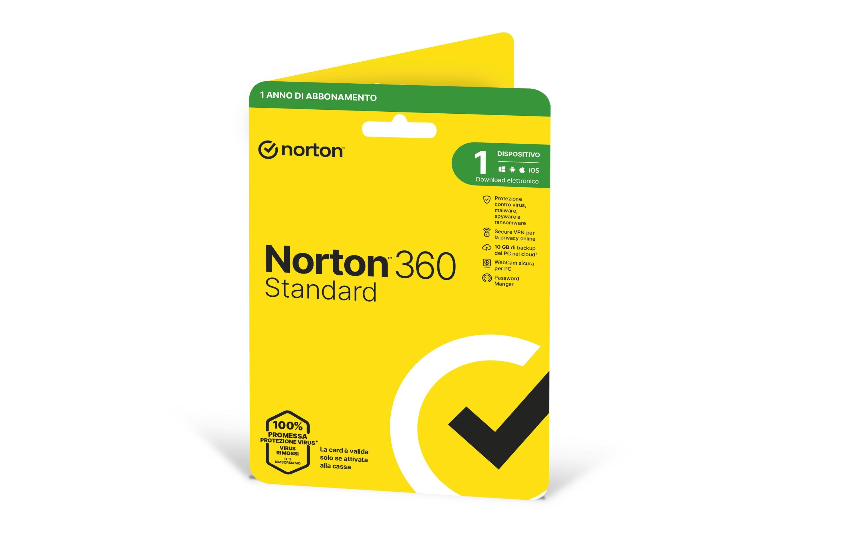 Norton Norton 360 Standard Sleeve, 1 Dev., 1yr, 10GB Cloud Speicher