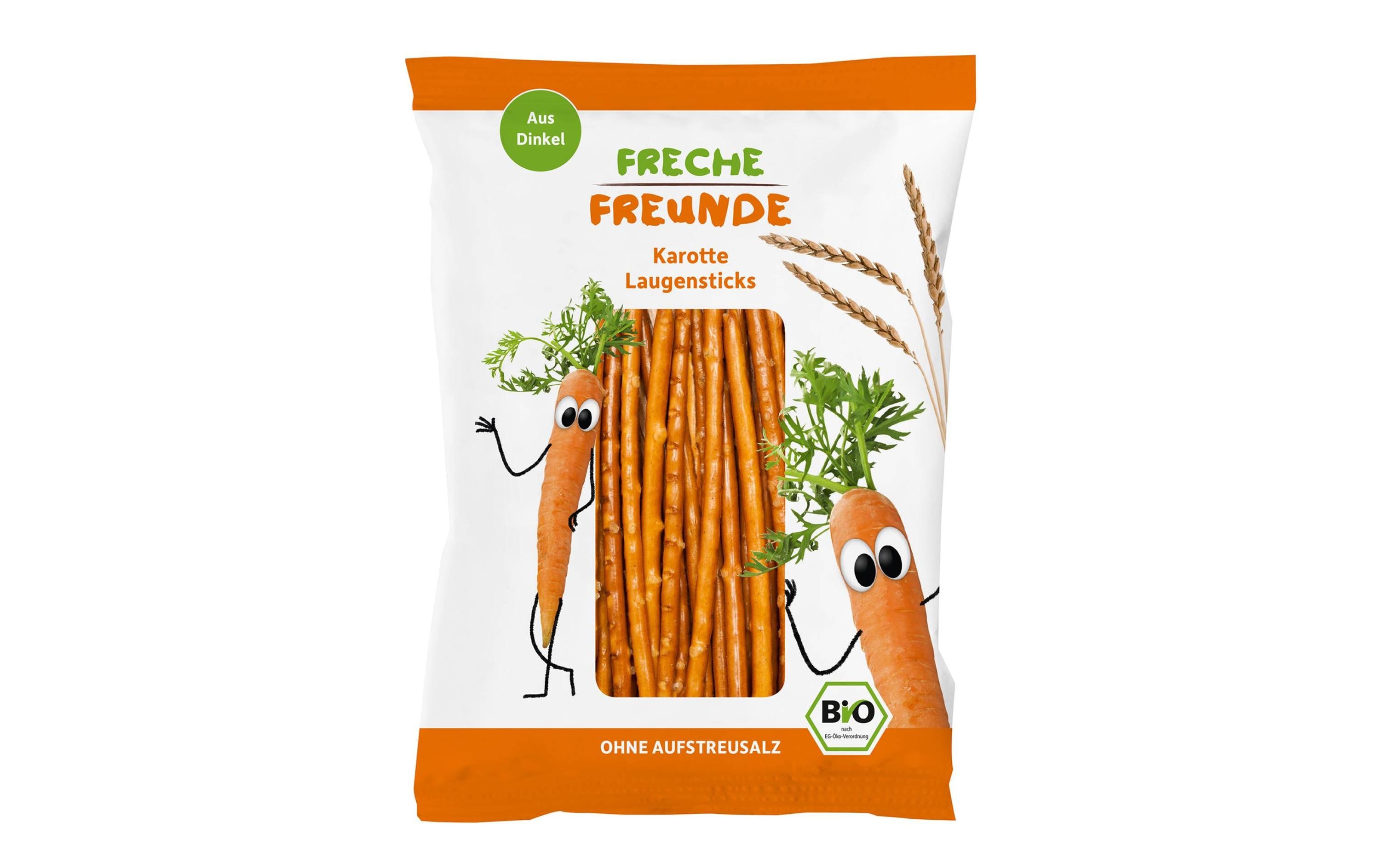 Freche Freunde Knabberspass Laugensticks Karotte 75g