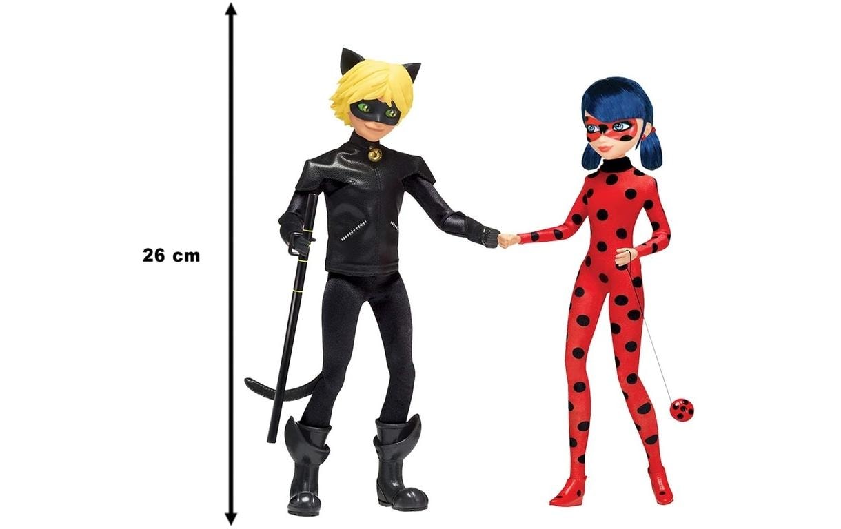 BANDAI Puppe Miraculous – Ladybug & Cat Noir 26 cm