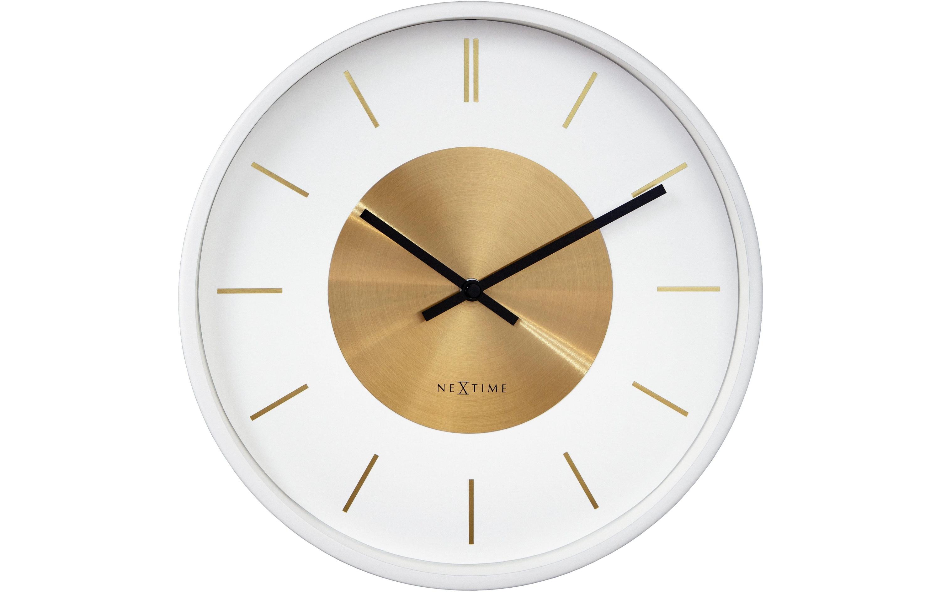 NeXtime Wanduhr Retro II Ø 25 cm, Gold/Weiss