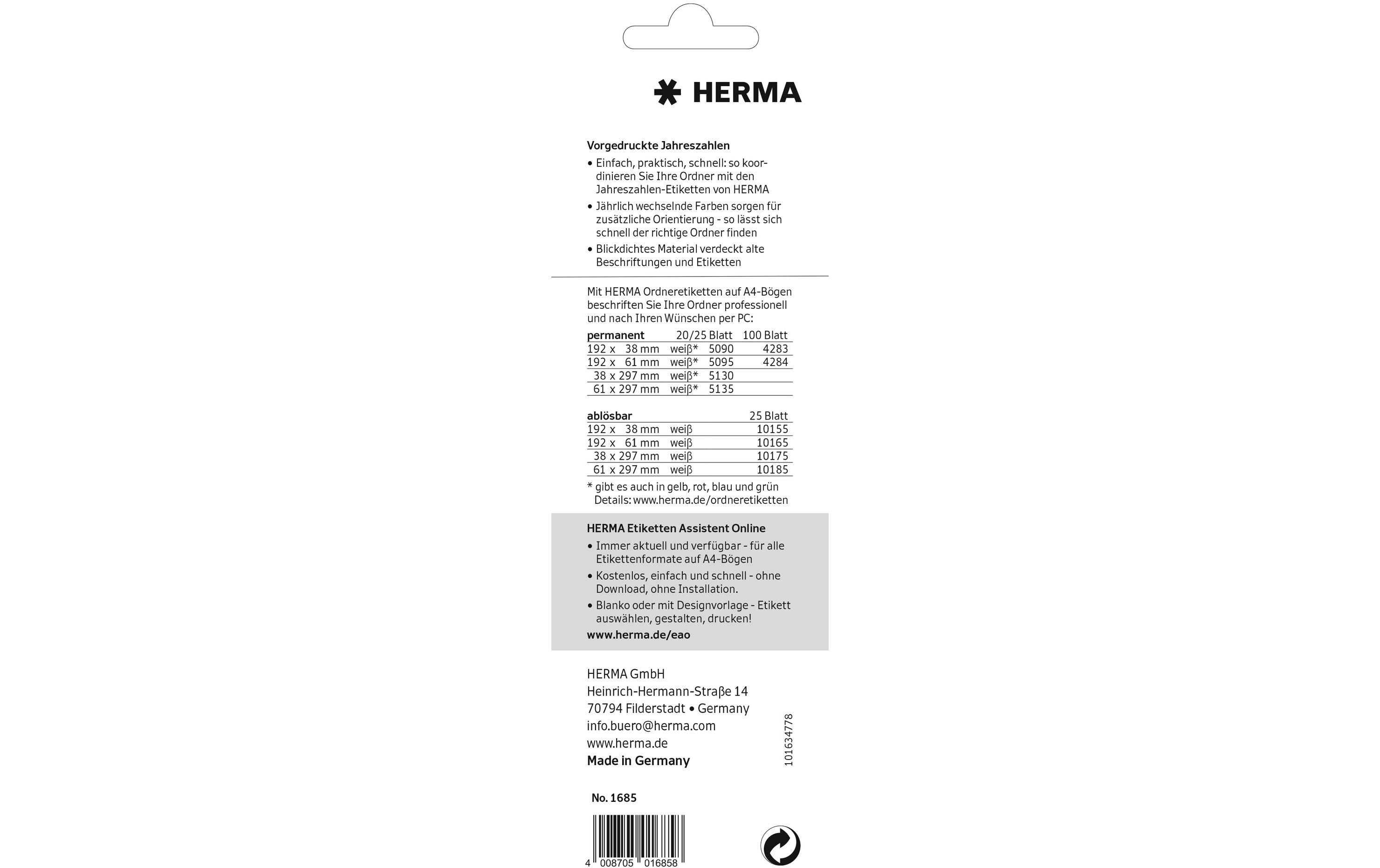 HERMA Text-Etiketten 100 Stück, Rot, 60 x 26 mm