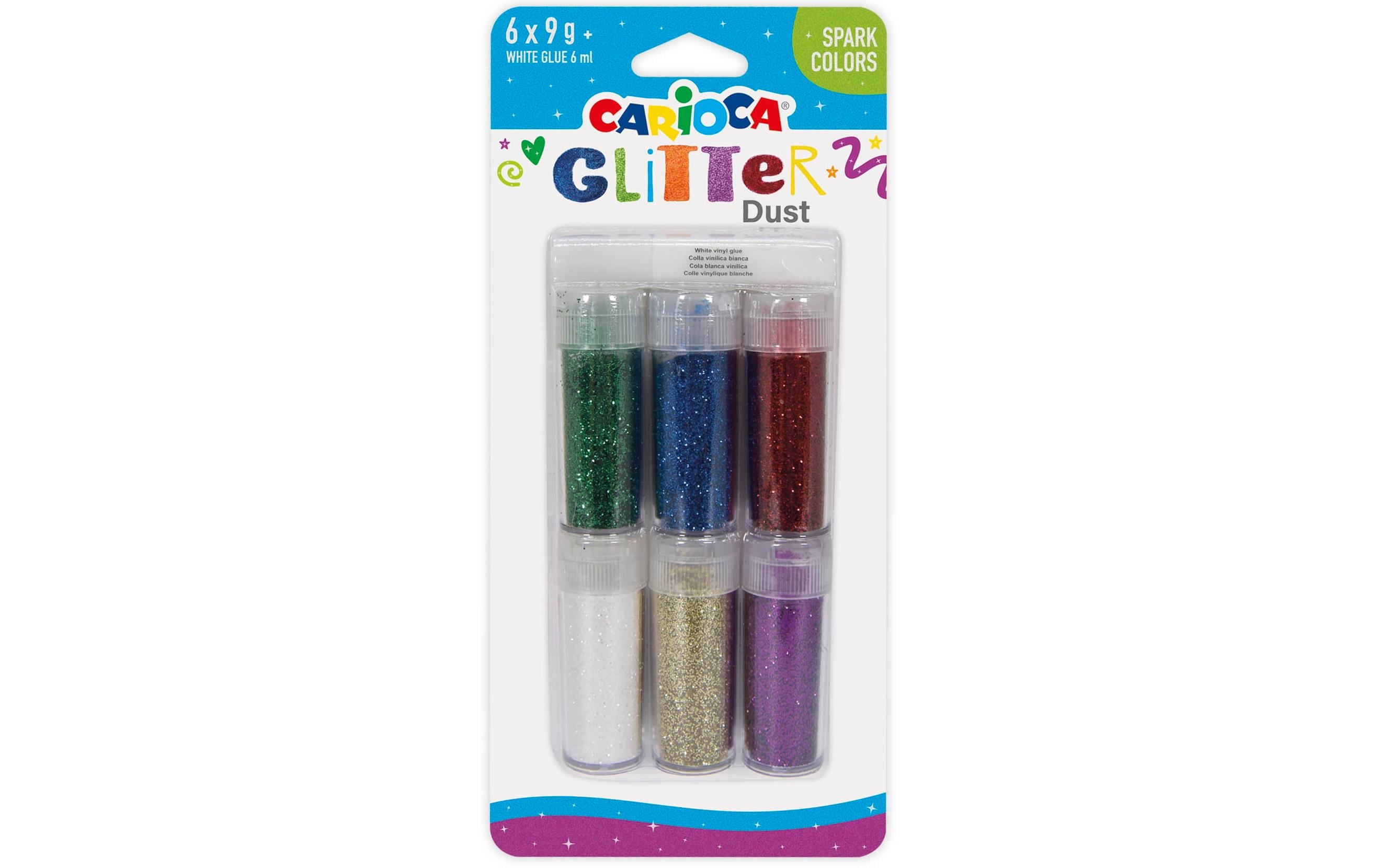 Carioca Glitzerset Spark 6 x 9 g, Mehrfarbig