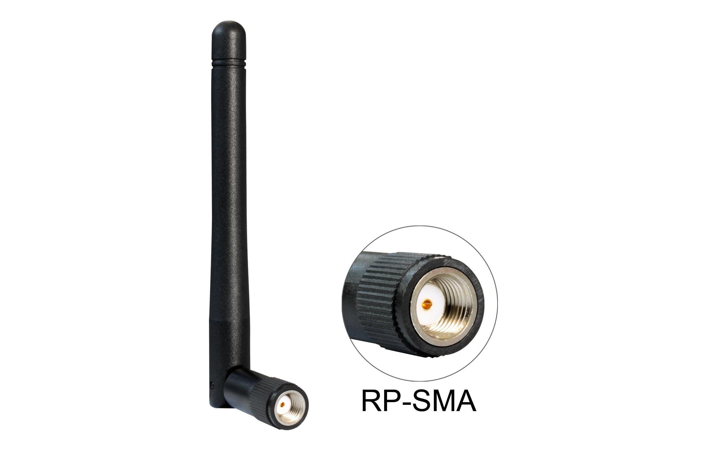 Delock WLAN-Antenne 2.4 GHz, 10.8 cm RP-SMA 2 dBi Rundstrahl