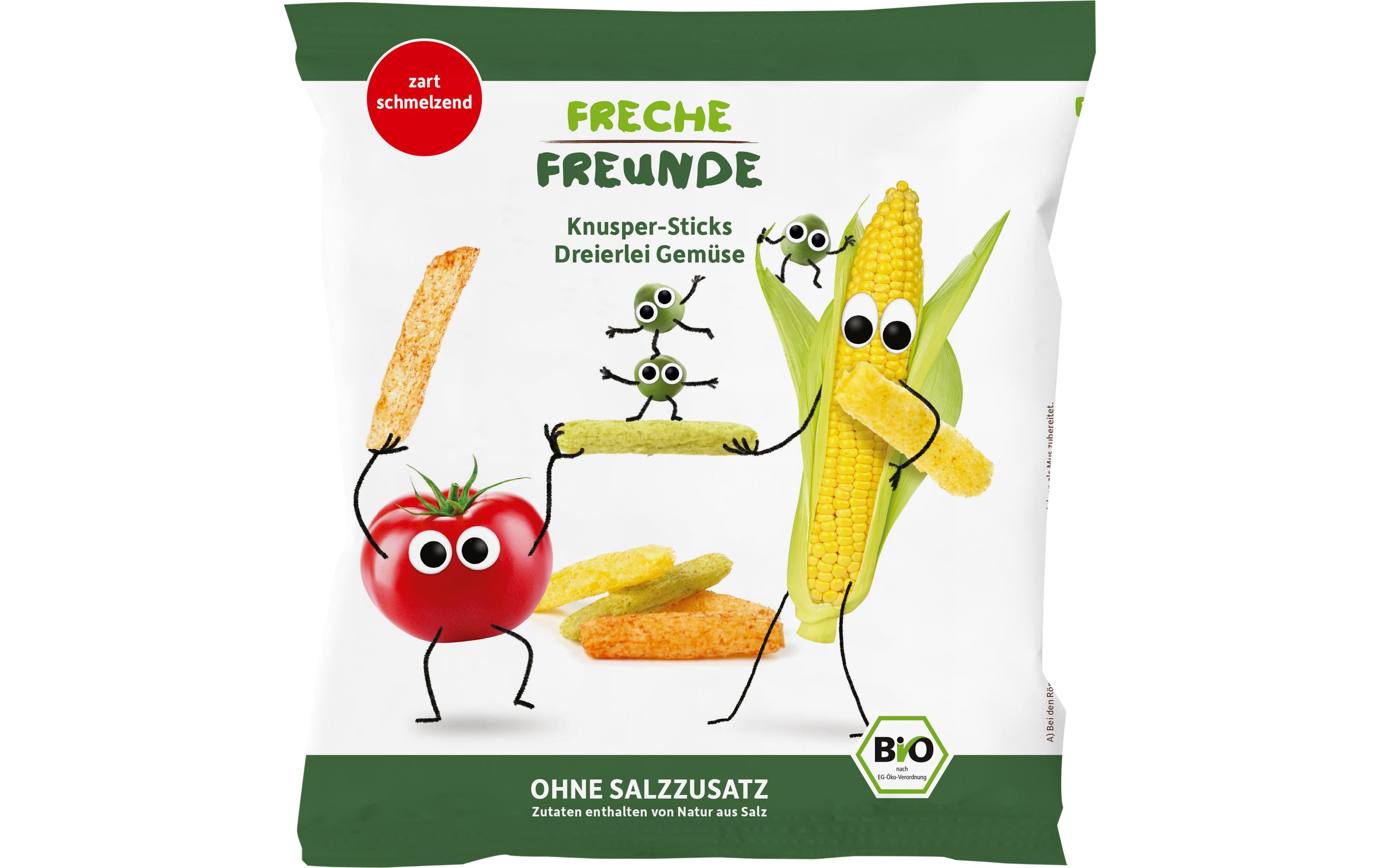 Freche Freunde Knabberspass Knusper-Sticks Dreierlei Gemüse 30 g