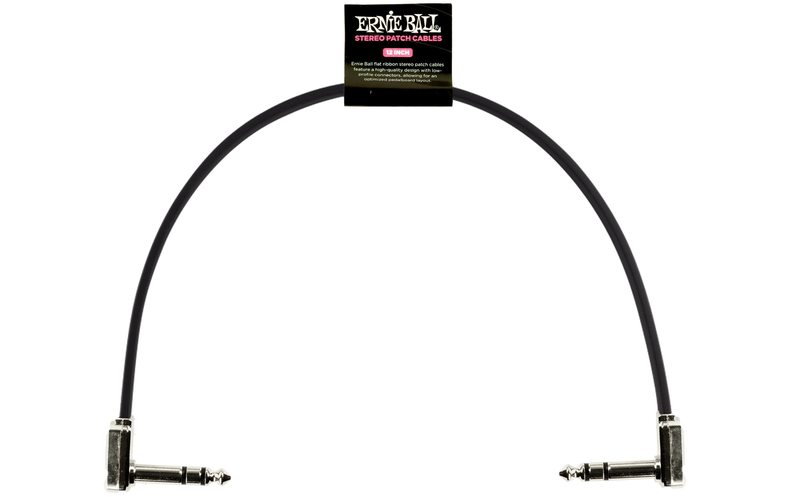 Ernie Ball Patch-Kabel 6409 Flat Ribbon – 0.3 m, Schwarz