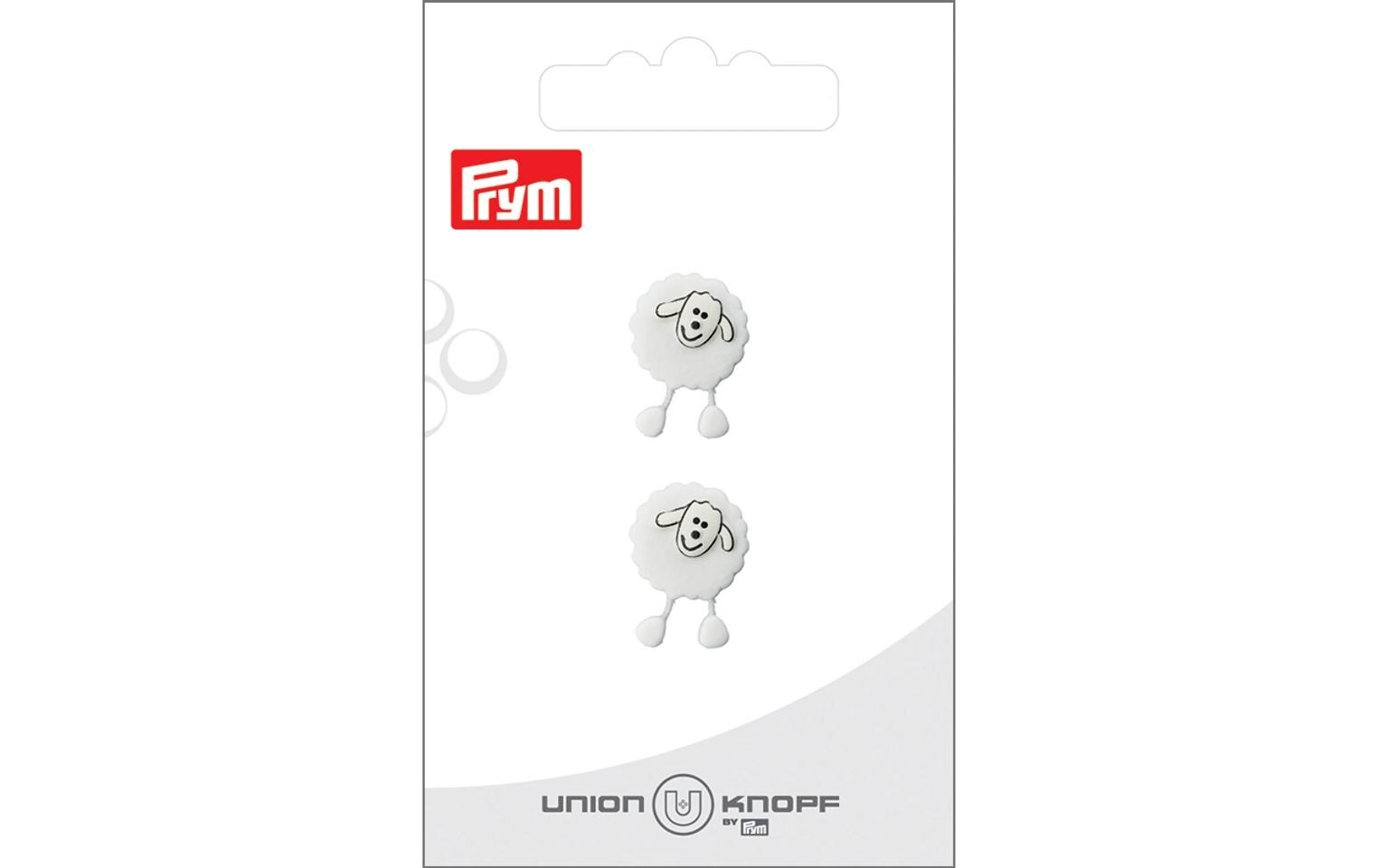 Prym Union Knopf Knöpfe Schaf 18 mm, 2 Stück, Weiss