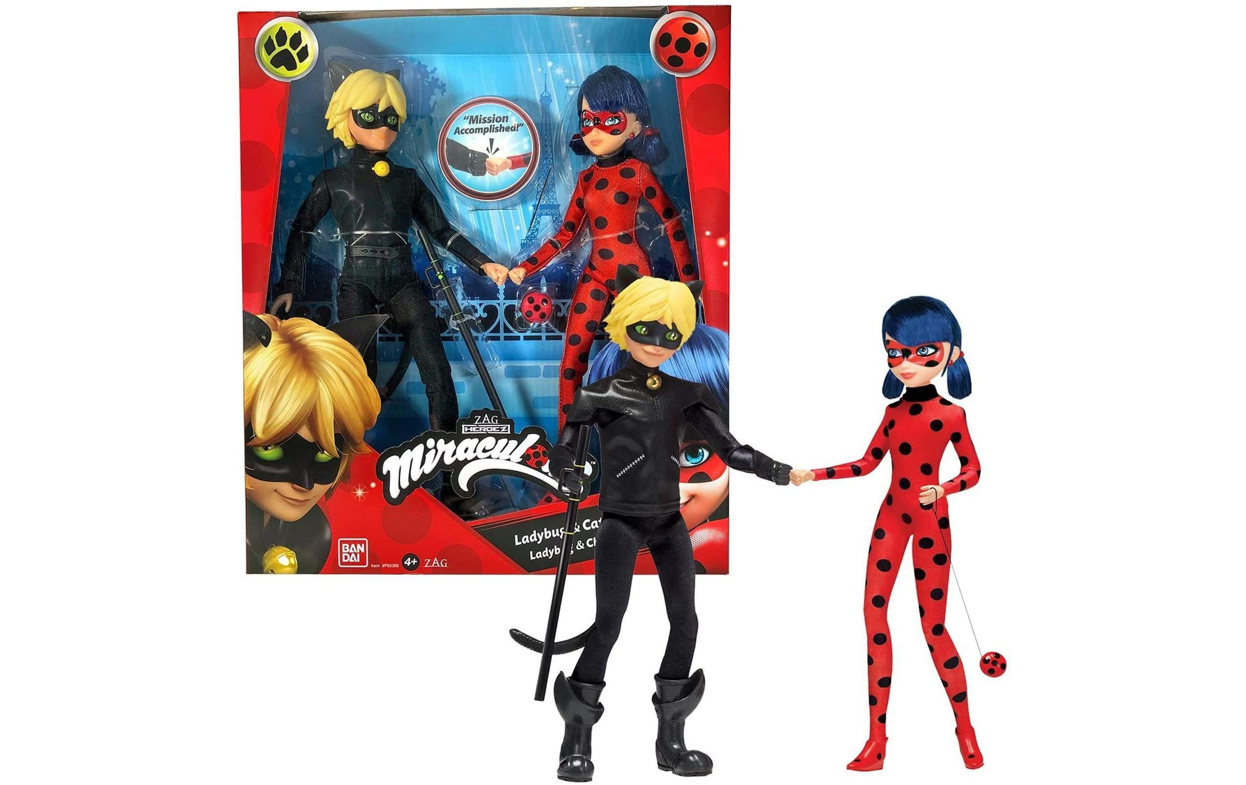 BANDAI Puppe Miraculous – Ladybug & Cat Noir 26 cm