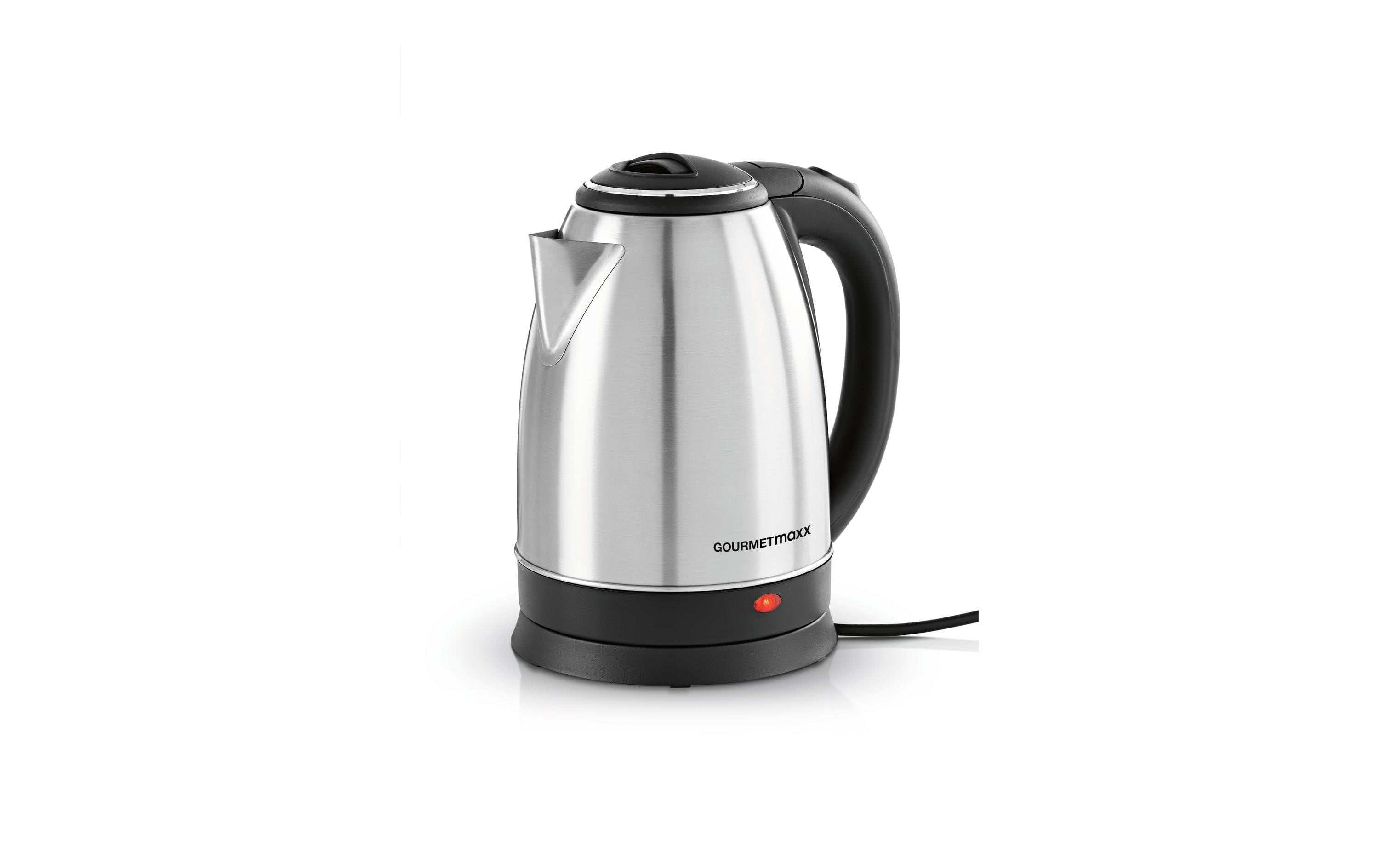 GOURMETmaxx Wasserkocher 1.8 l, Schwarz/Silber