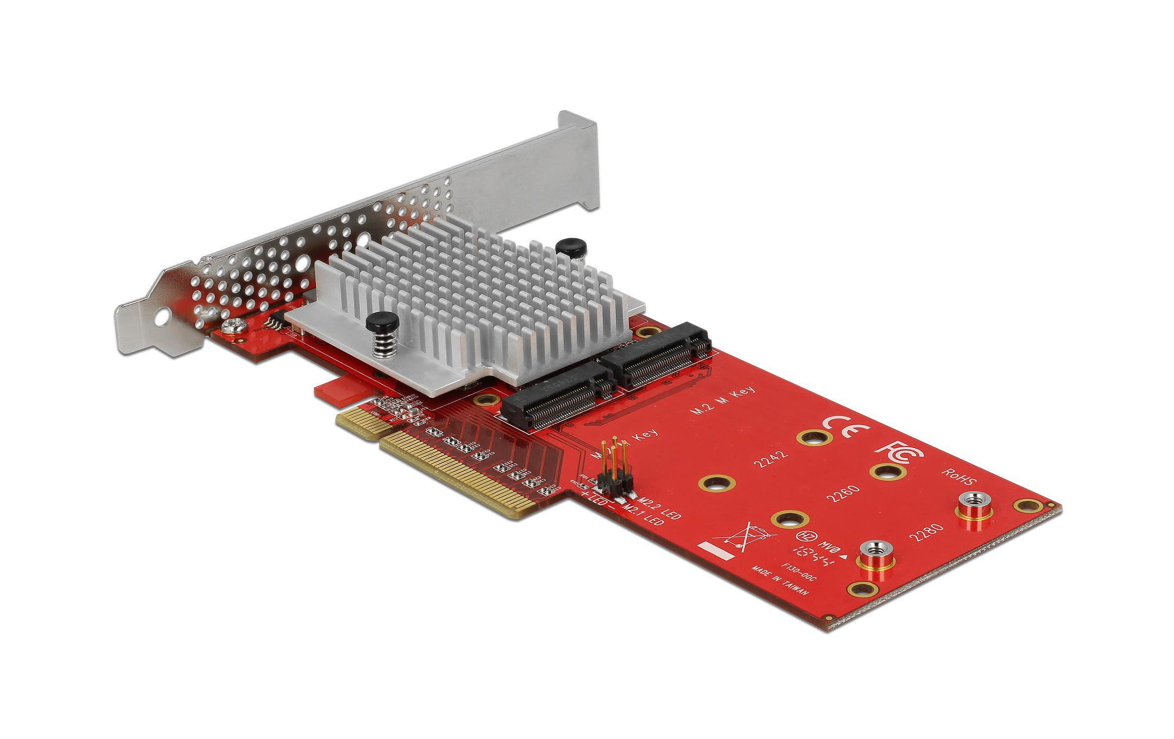 Delock Host Bus Adapter 2x NVME M.2 SSDs, PCI-Ex8, bootfähig