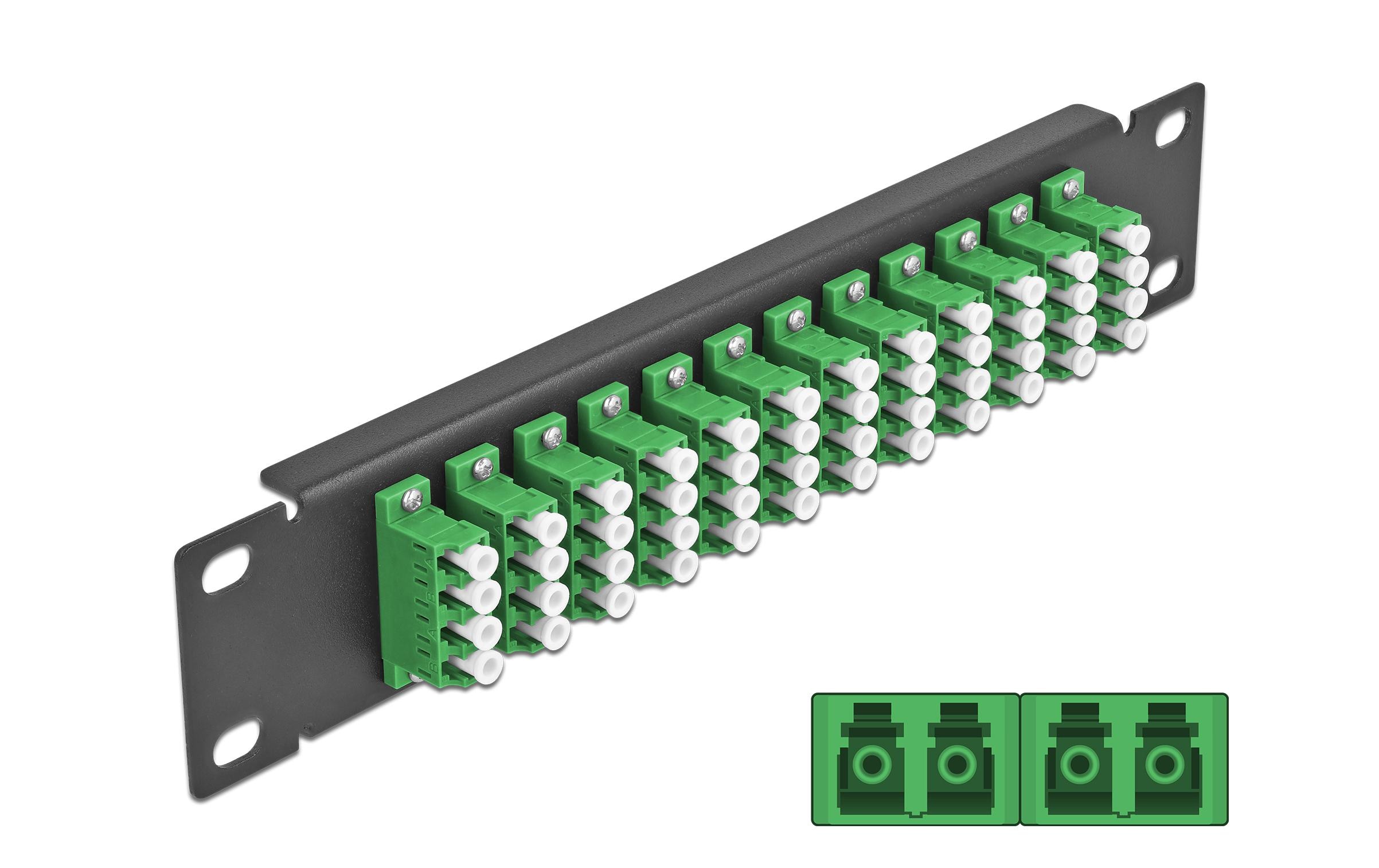 Delock Verteilerplatte 10″ LWL Patchpanel 12 Port LC Quad schwarz