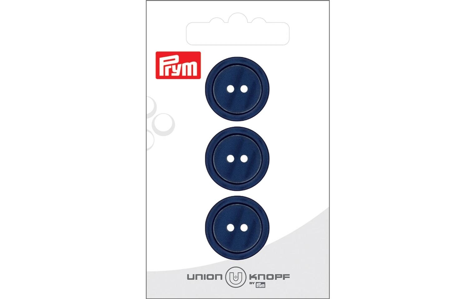 Prym Union Knopf Knöpfe Polyester 20 mm, 3 Stück, Marineblau