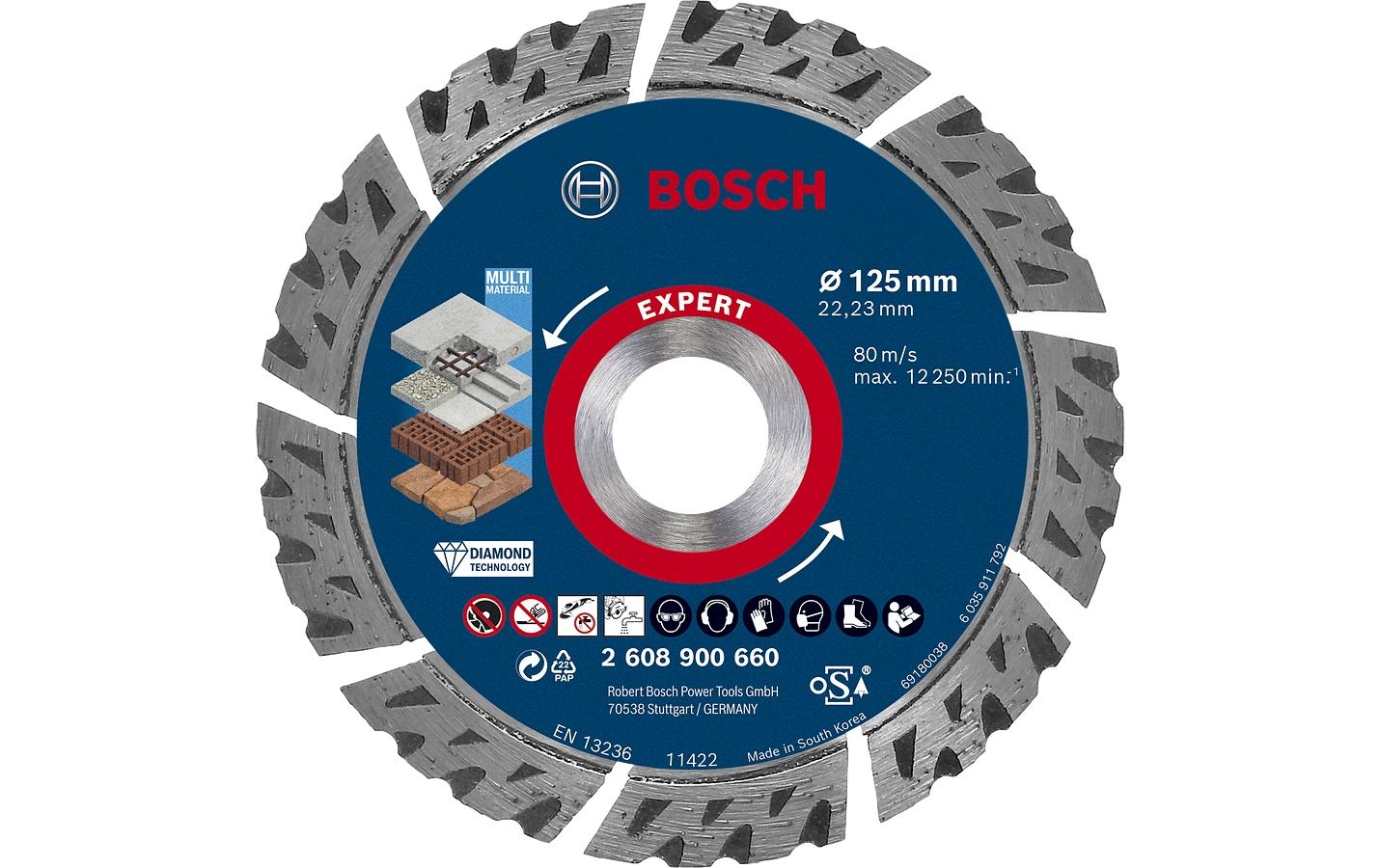 Bosch Professional Diamanttrennscheibe EXPERT MultiMaterial, 115 mm