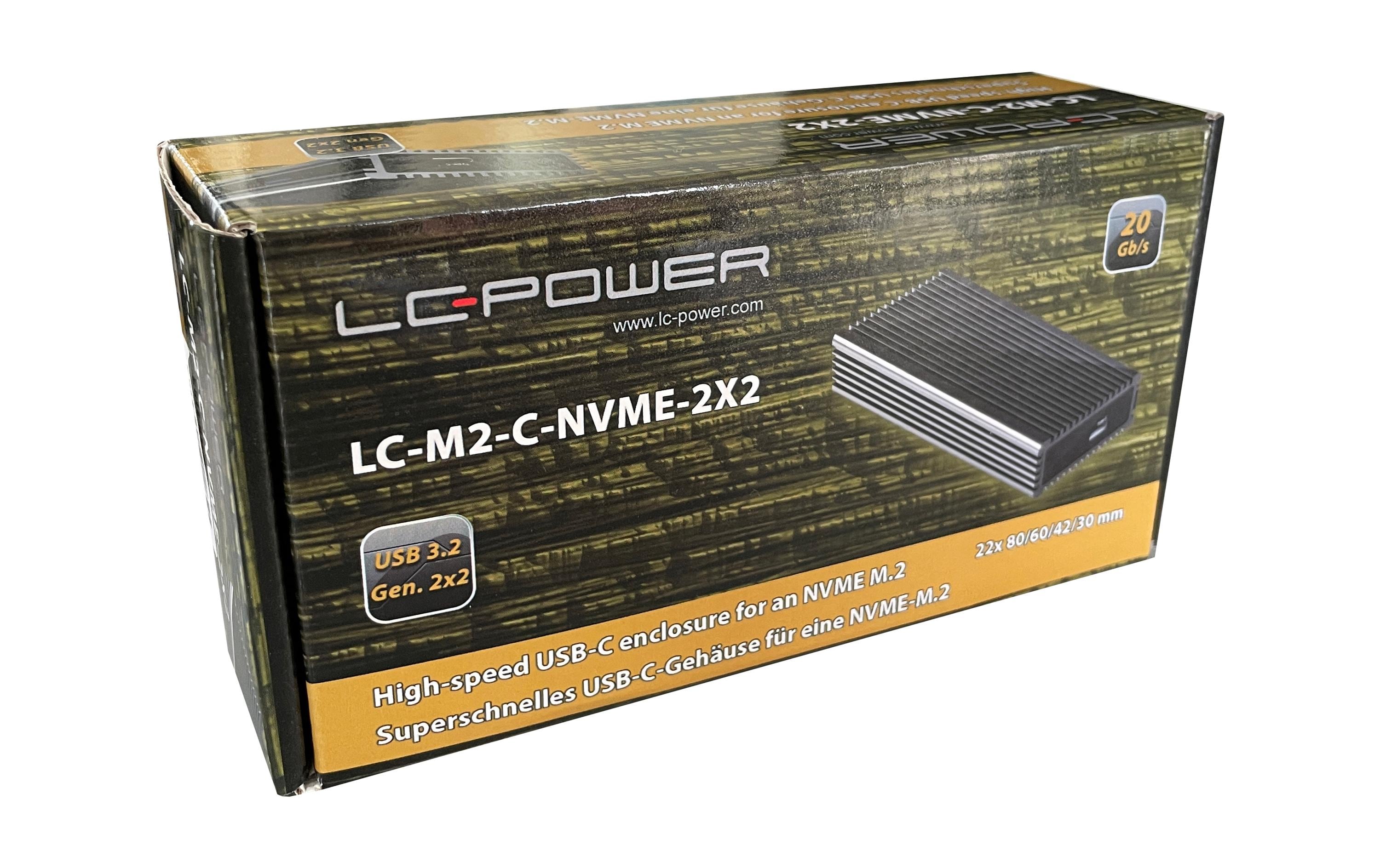 LC-Power Externes Gehäuse LC-M2-C-NVME-2x2 M.2