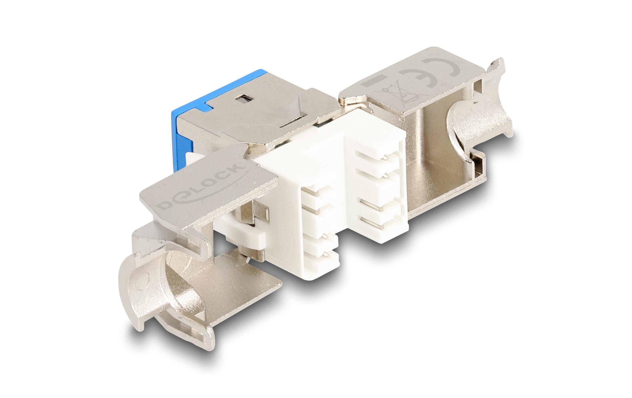 Delock Keystone-Modul RJ45 zu LSA Cat.6A Blau, 10 Stück