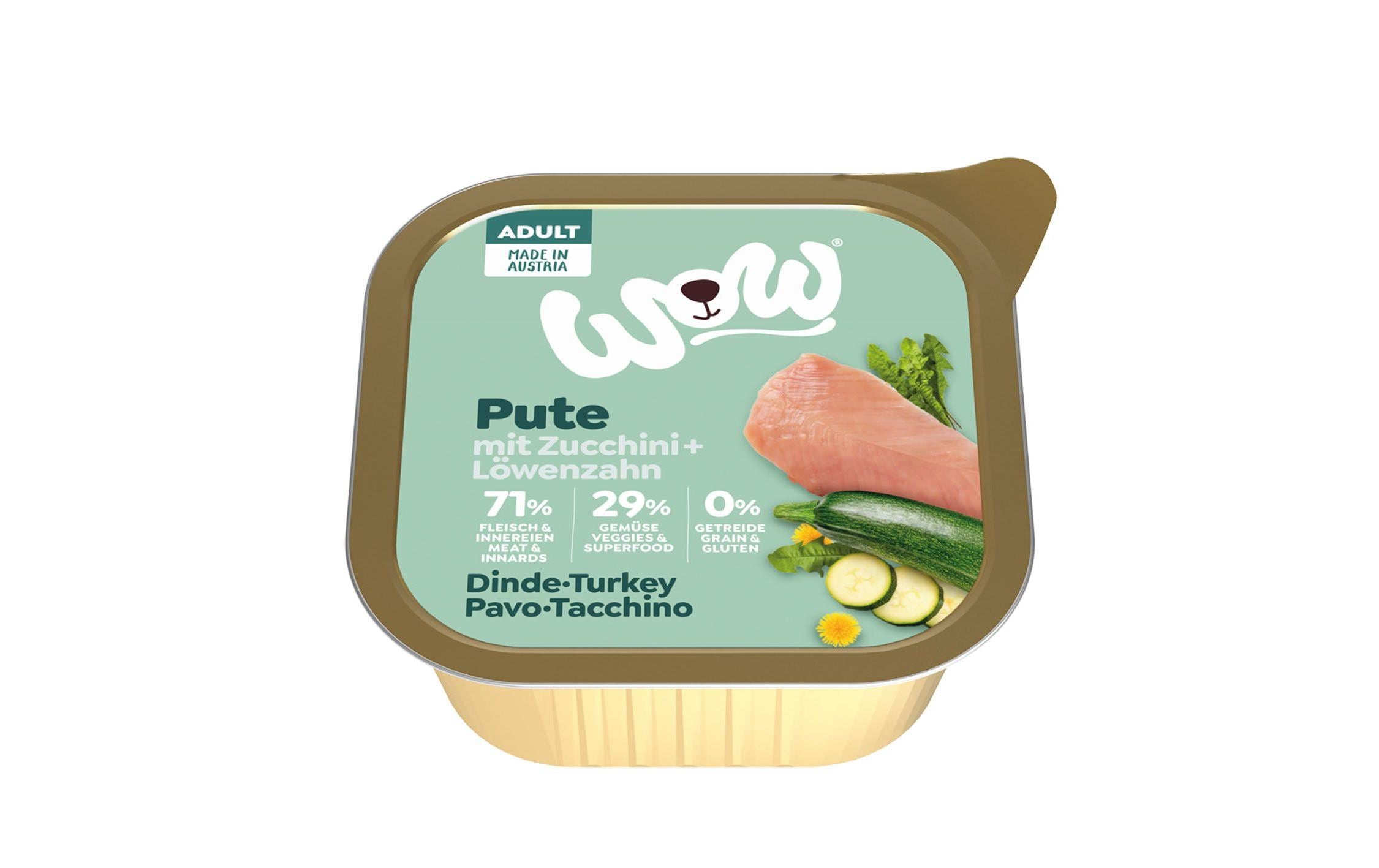 WOW Nassfutter Adult Truthahn Schale, 11 x 150 g