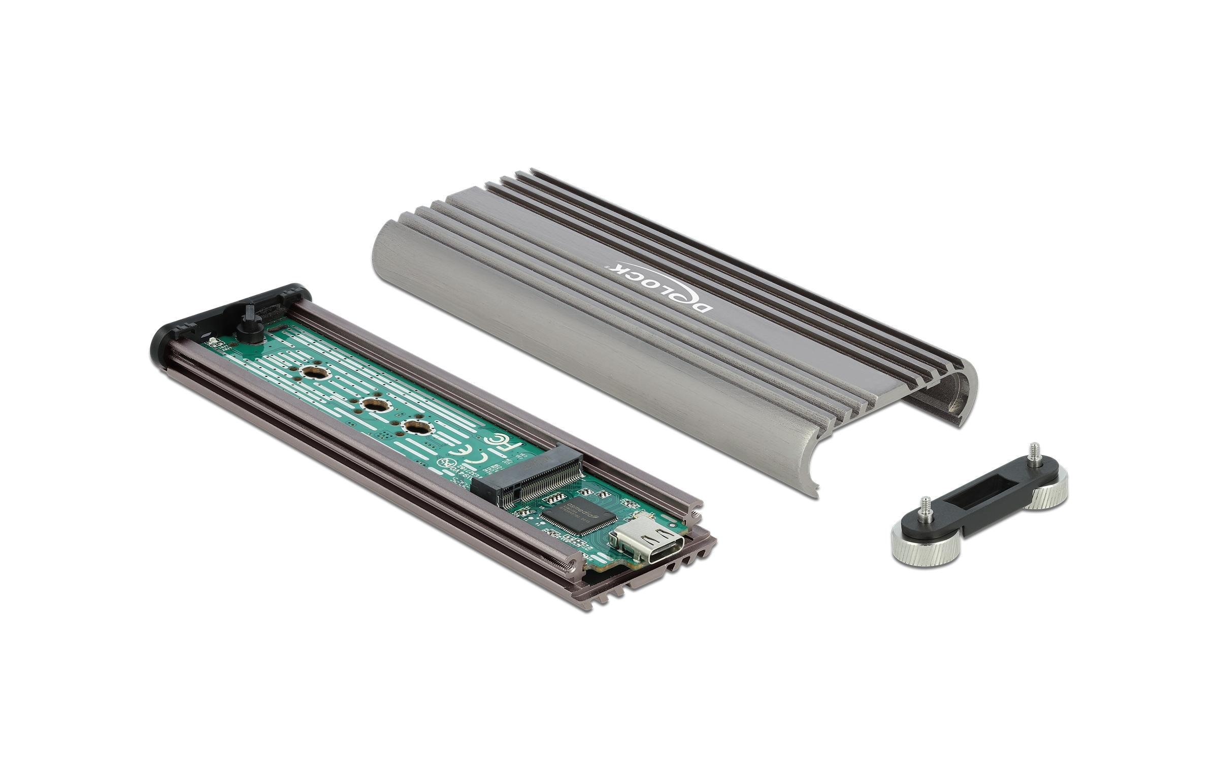 Delock Externes Gehäuse M.2 NVME zu USB USB3.2 Gen2 Typ-C 20Gbps