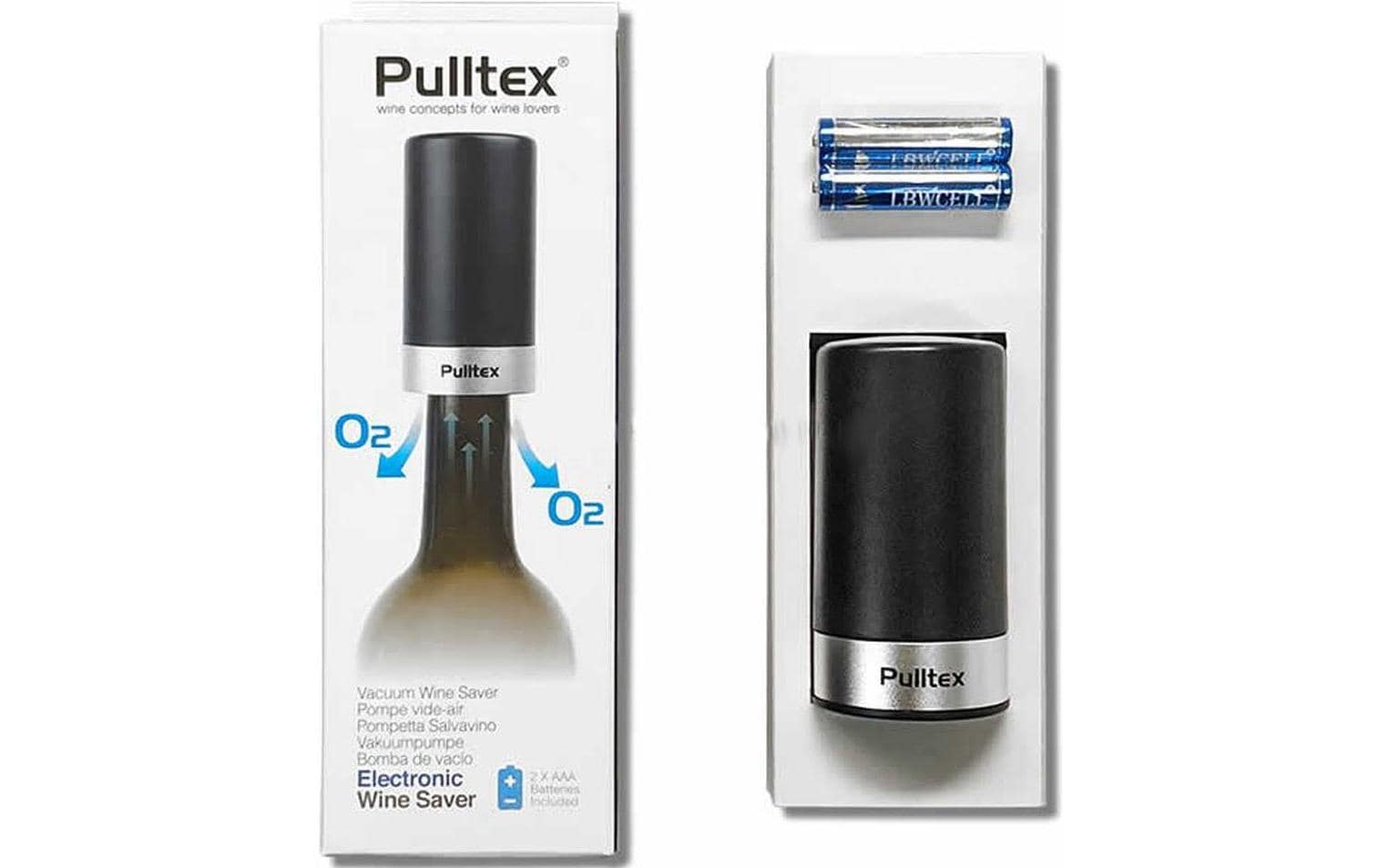 Pulltex Weinflaschenverschluss VACUUM WINE SAVER Schwarz