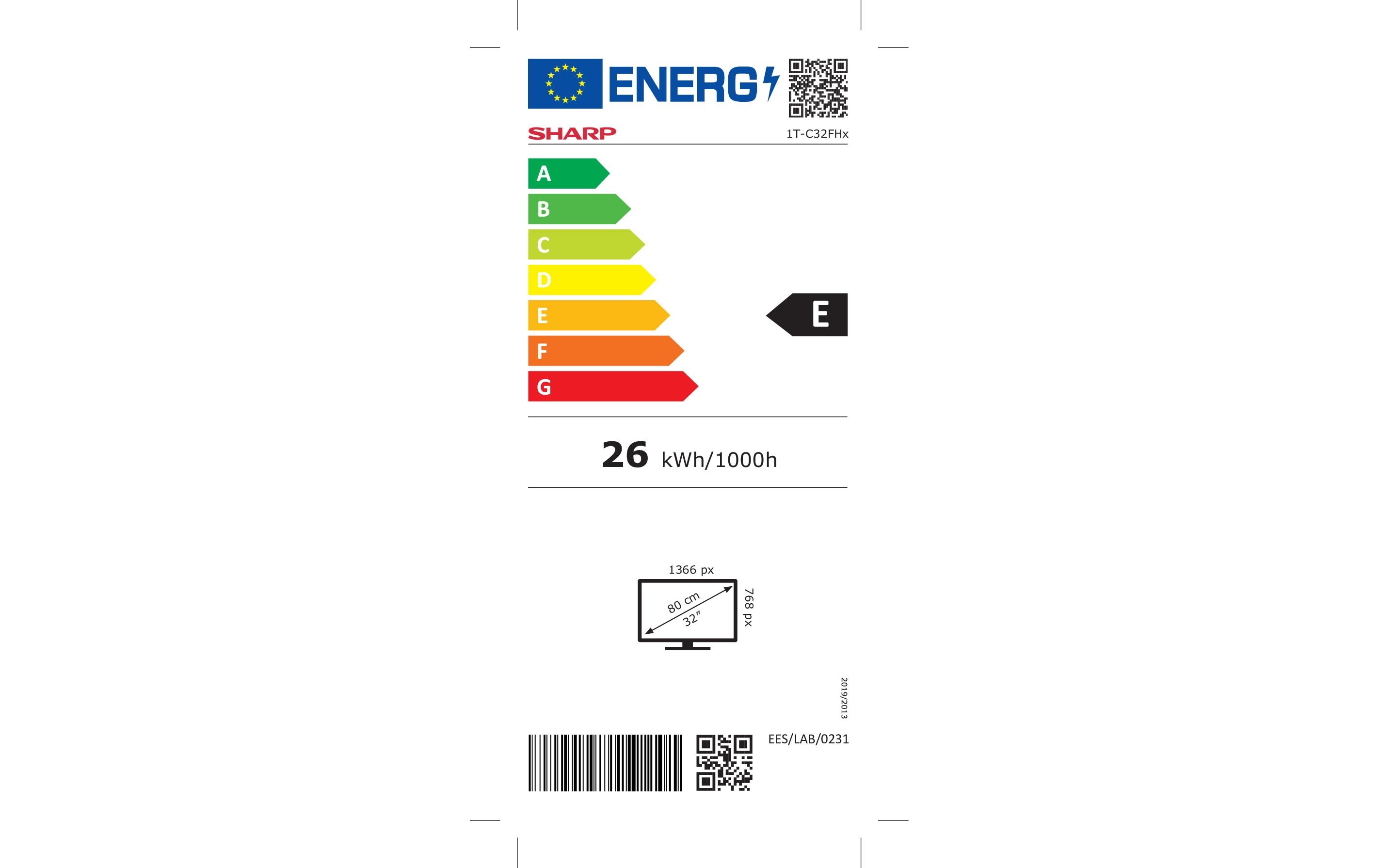 Sharp TV 32FH2EA 32, 1366 x 768 (WXGA), LED-LCD