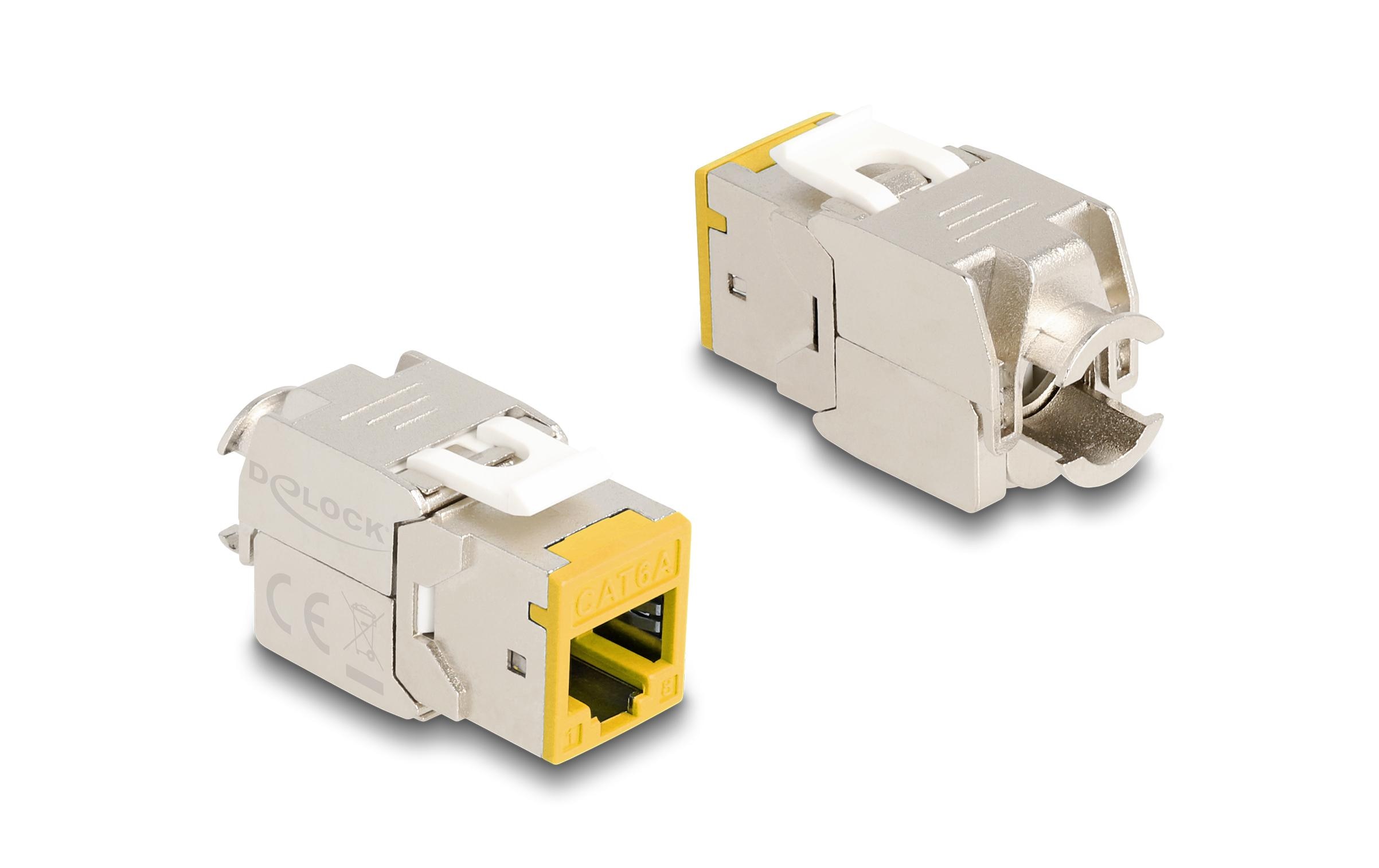 Delock Keystone-Modul RJ45 zu LSA Cat.6A Gelb, 10 Stück