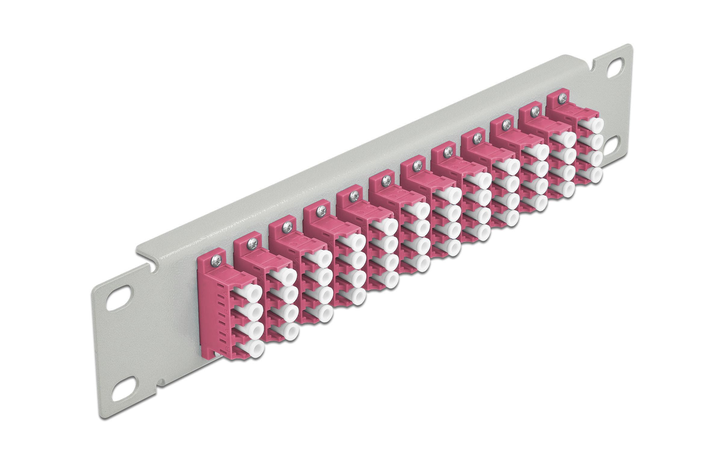 Delock Verteilerplatte 10″ LWL Patchpanel 12 Port LC Quad grau