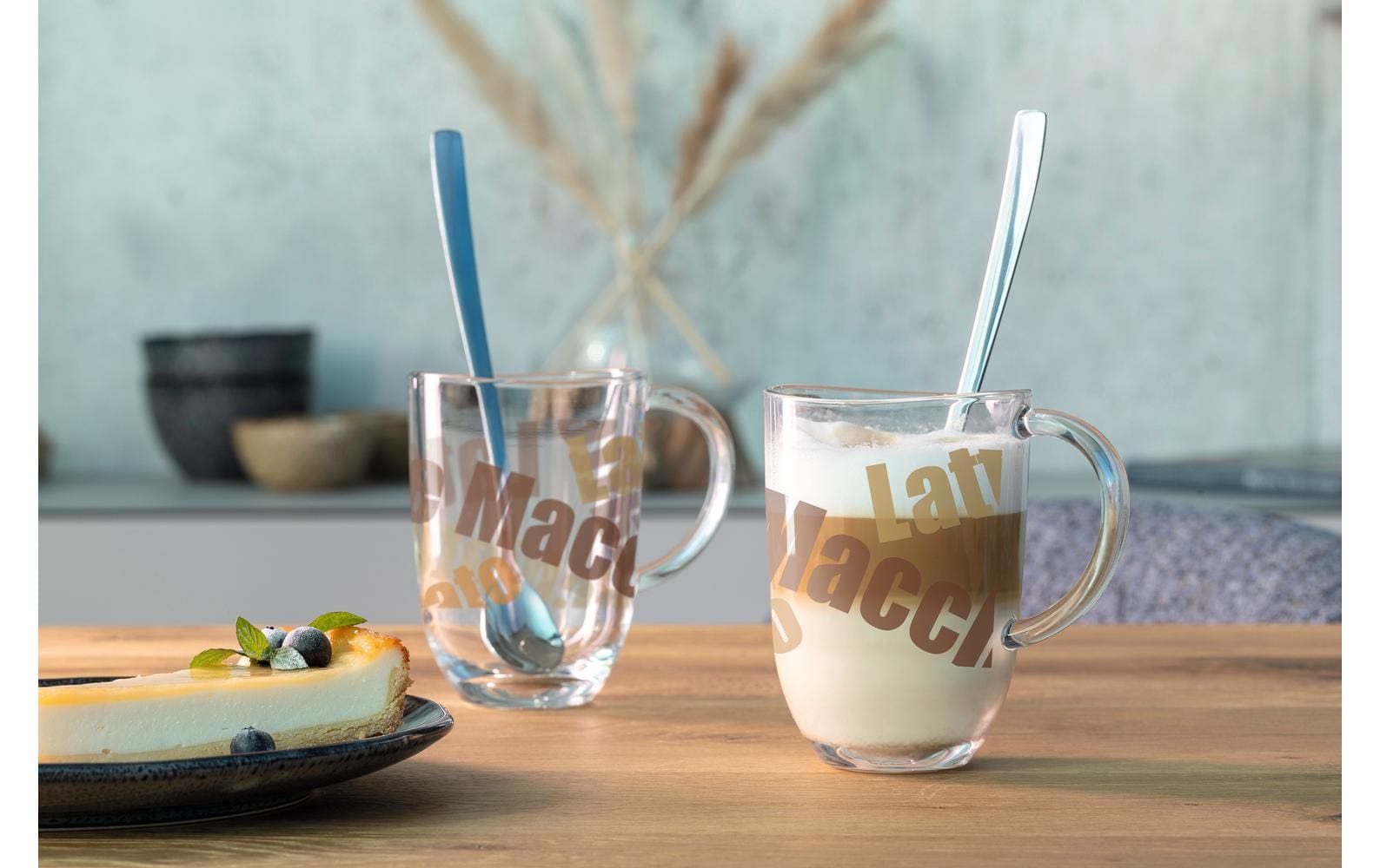 Leonardo Latte Macchiato Tasse Napoli mit Text und Löffel 380 ml