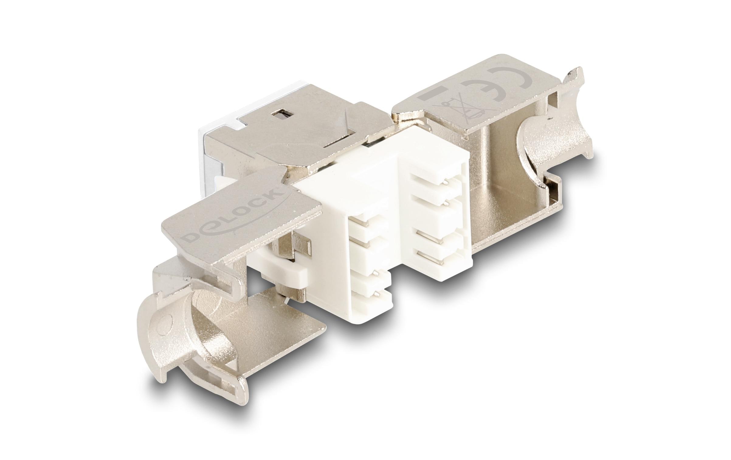 Delock Keystone-Modul RJ45 zu LSA Cat.6A Weiss, 10 Stück