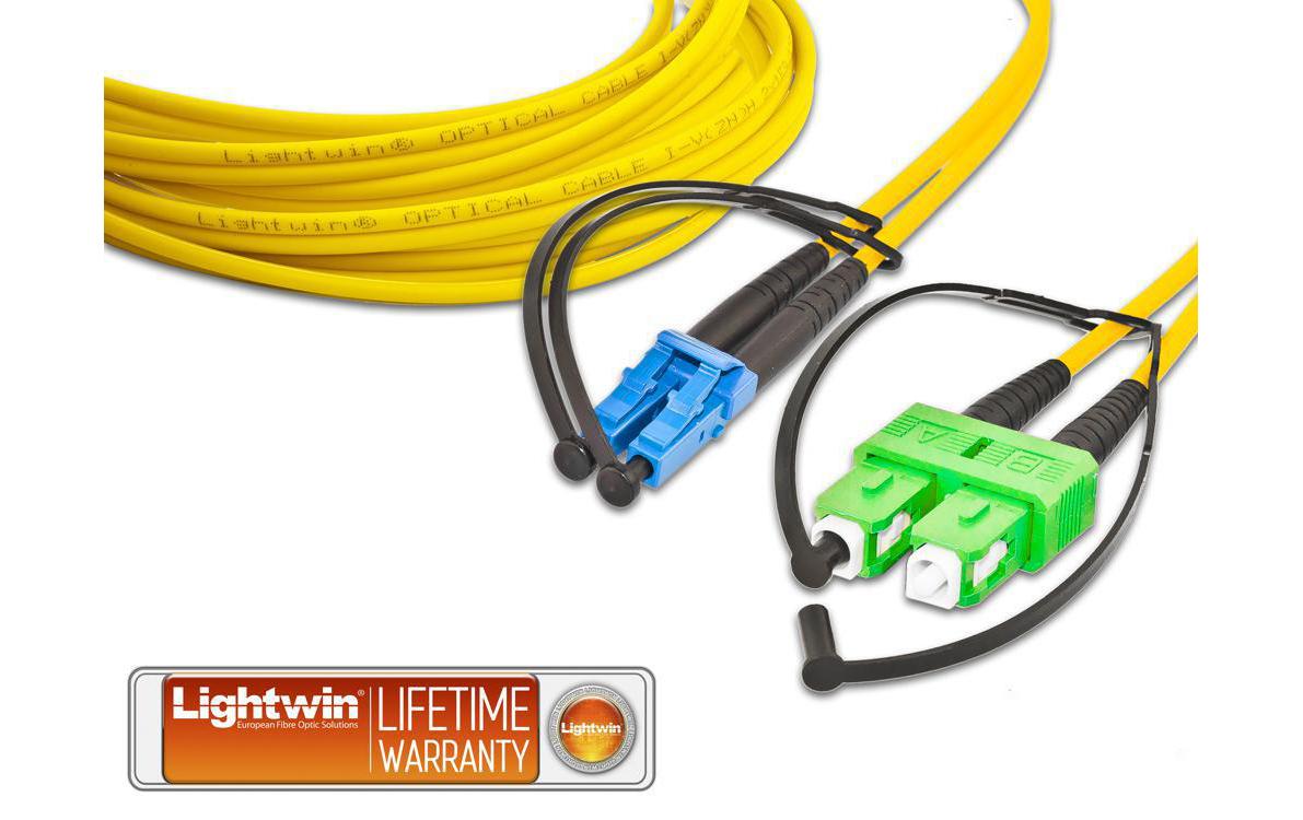 Lightwin LWL-Patchkabel LC-SC/APC, Singlemode, Duplex, 3m