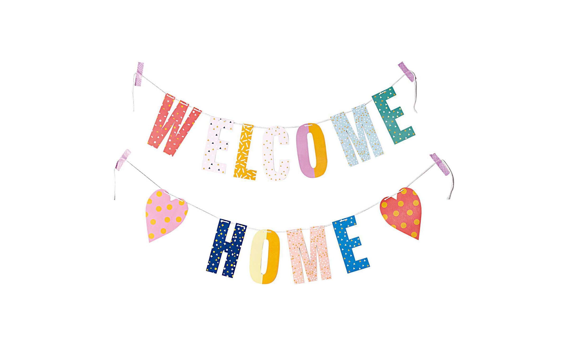 Rico Design Girlande Welcome Home 3 m, Mehrfarbig