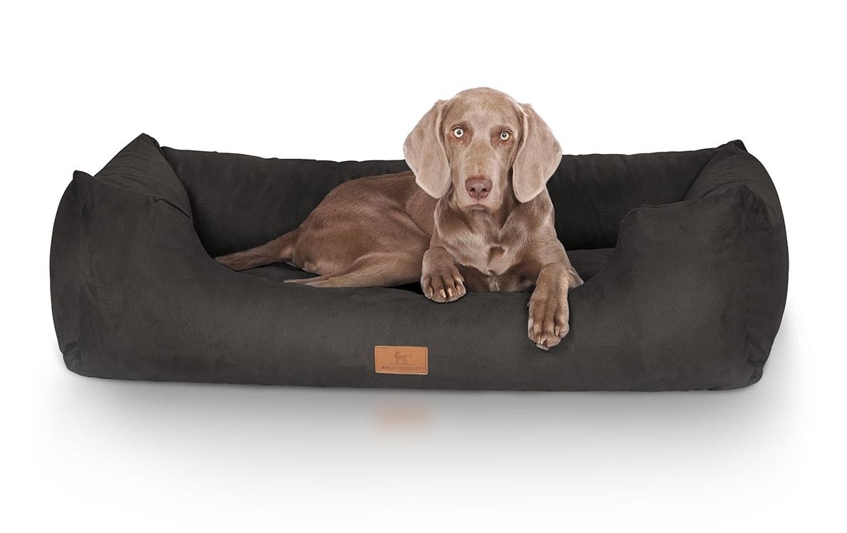 Knuffelwuff Hunde-Bett Dreamline Velour, M-L, 85 x 63 cm, Schwarz