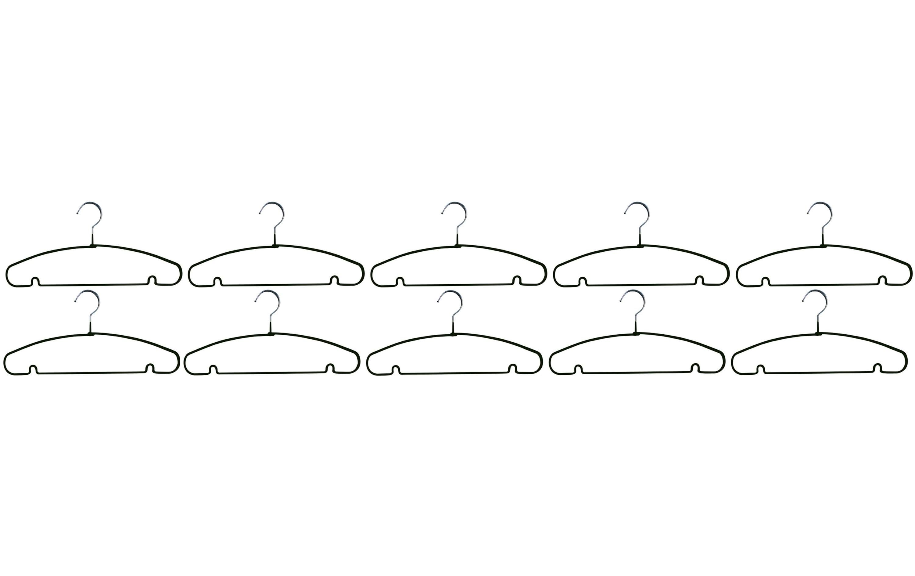 MSV Kleiderbügel 10 Stück, Schwarz