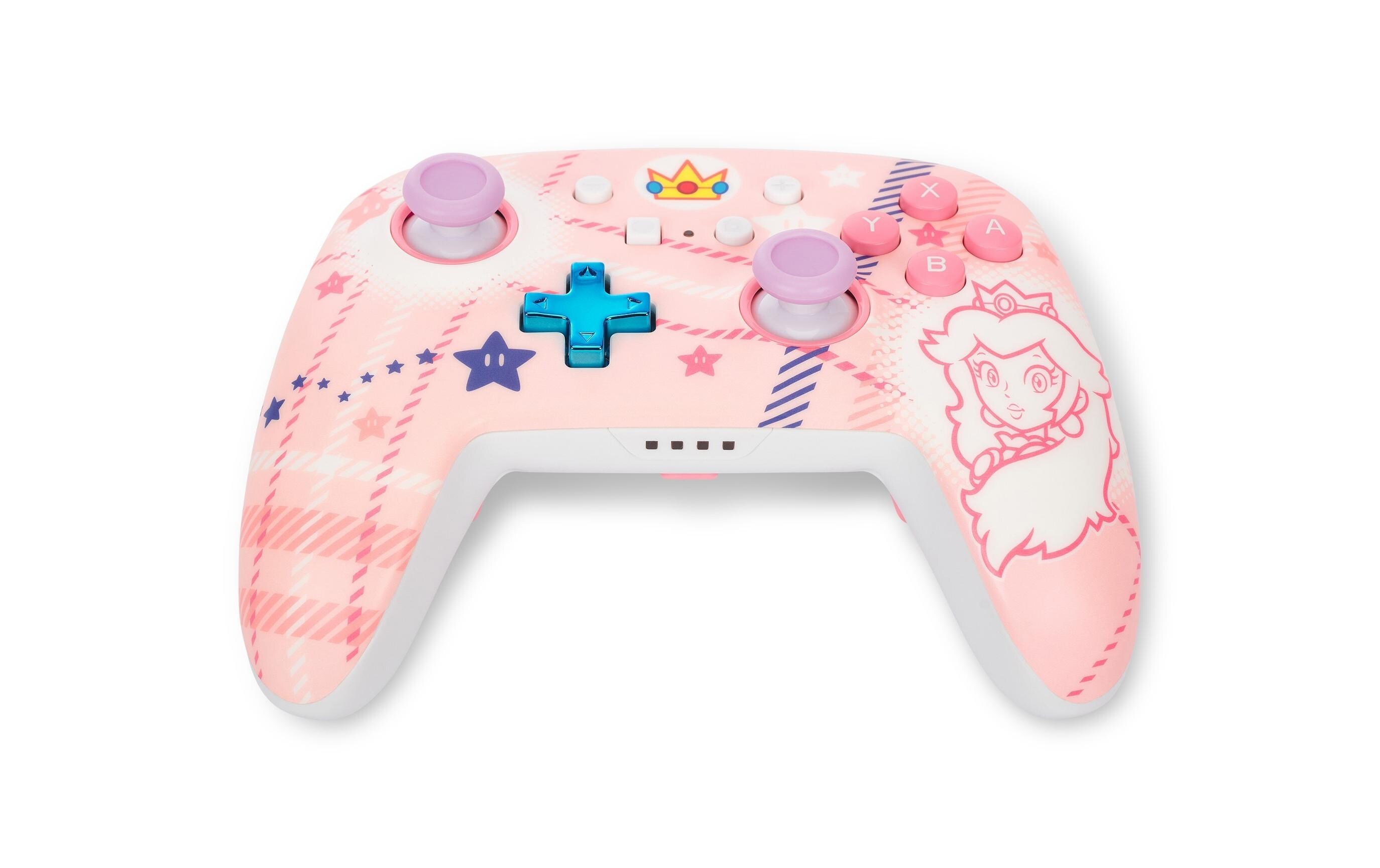 Power A Enhanced Wireless Controller Princess Peach Plaid