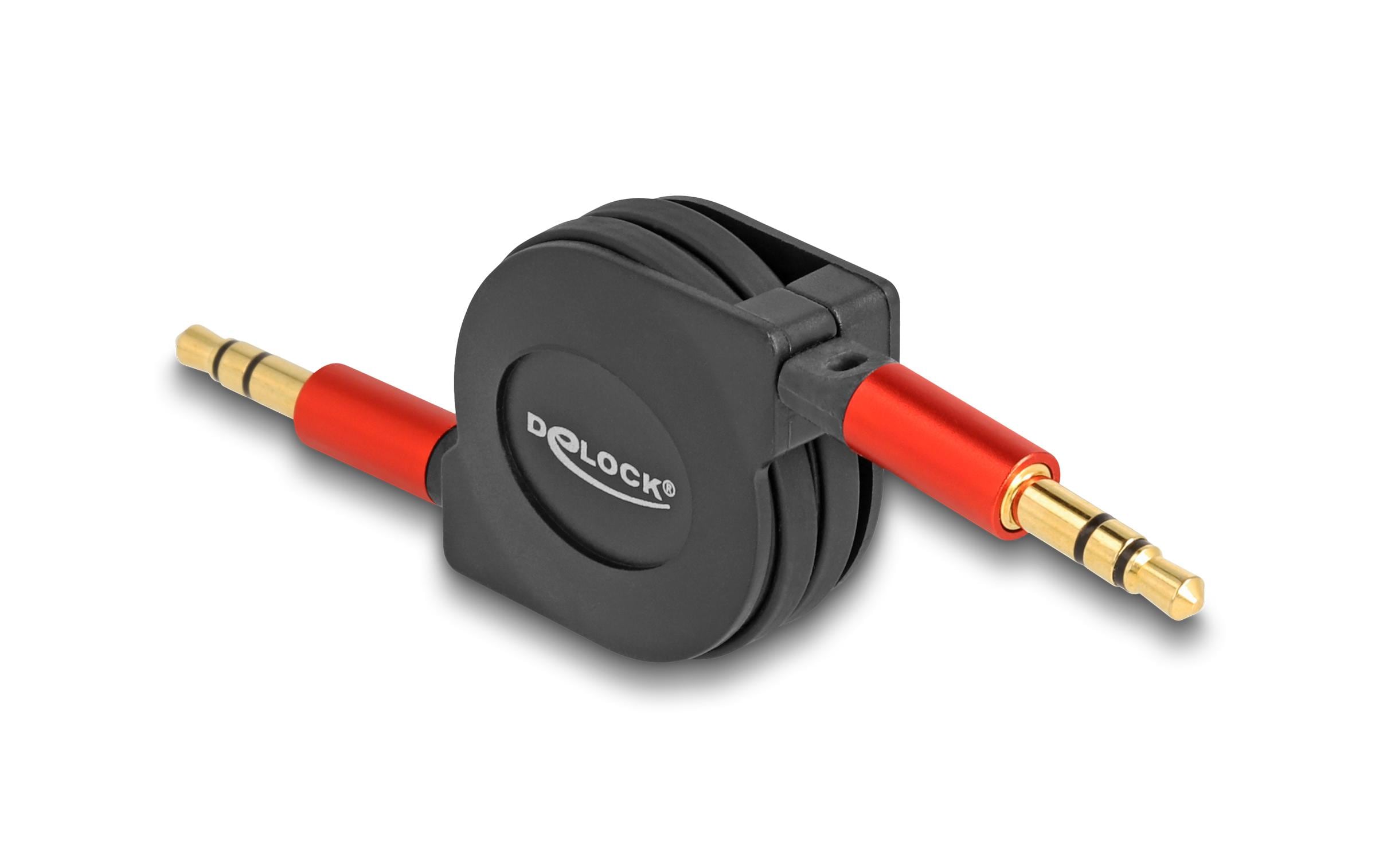 Delock Audio-Kabel aufrollbar 3.5 mm Klinke - 3.5 mm Klinke 0.9 m