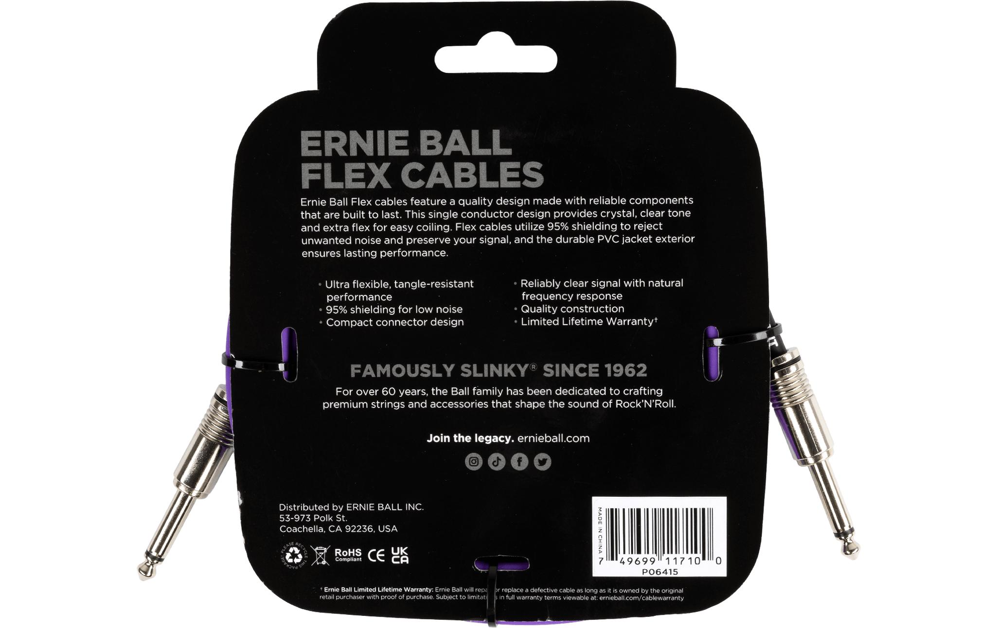 Ernie Ball Instrumentenkabel Flex 6415 – 3.05 m, Purpur