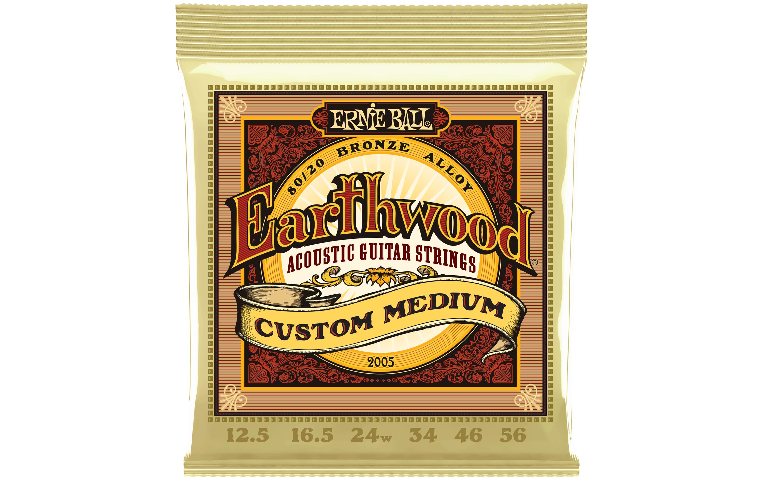 Ernie Ball Gitarrensaiten 2005 Earthwood Bronze – Custom Medium 12.5-56