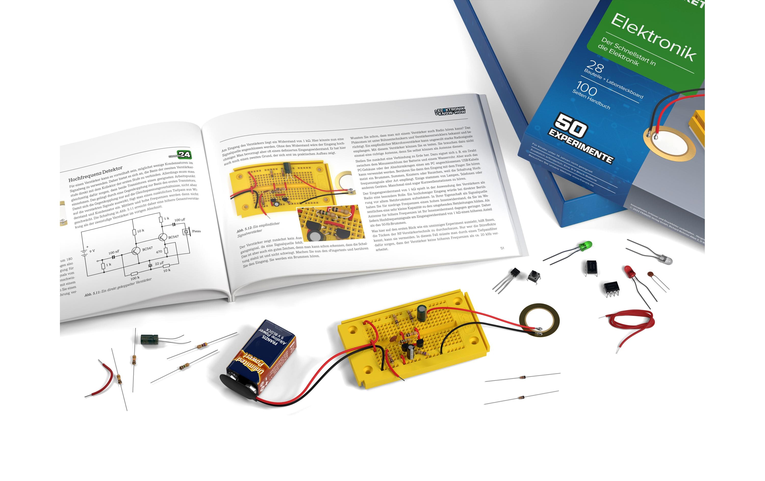 Franzis Lernpaket Elektronik mit 28 Bauteilen