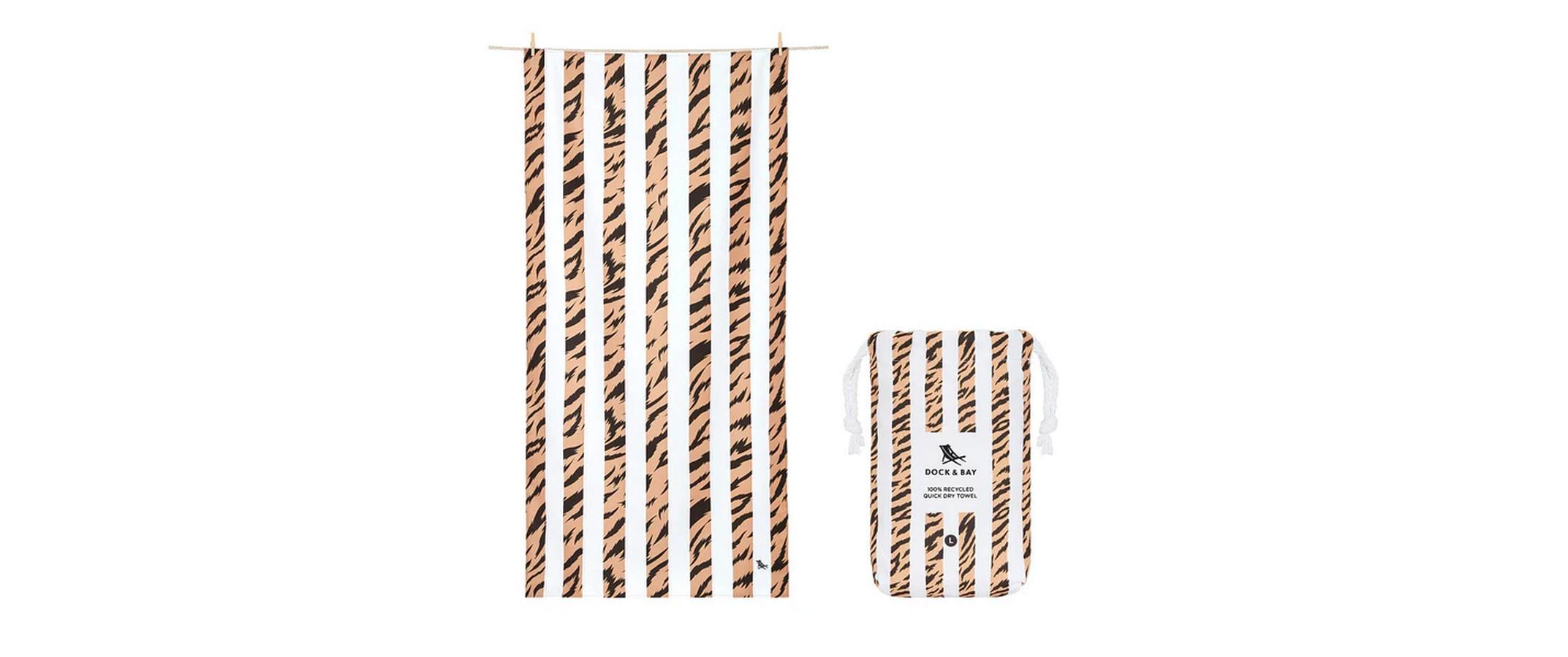 Dock & Bay Strandtuch Animal Tiger XL, Braun, Weiss