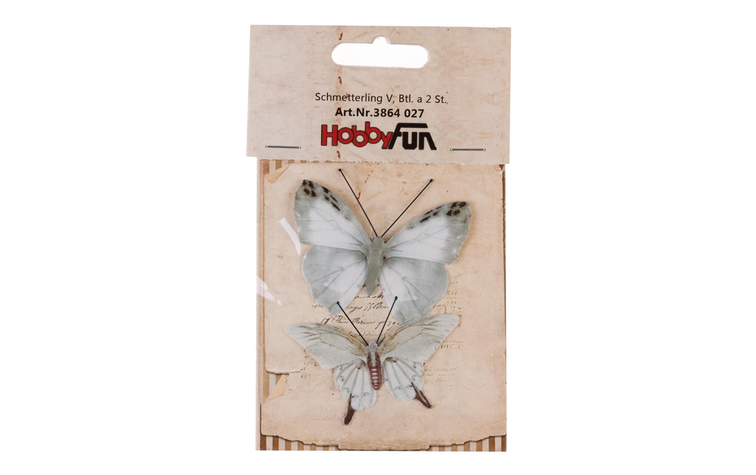 HobbyFun Streudeko Schmetterling Weiss, 2 Stück