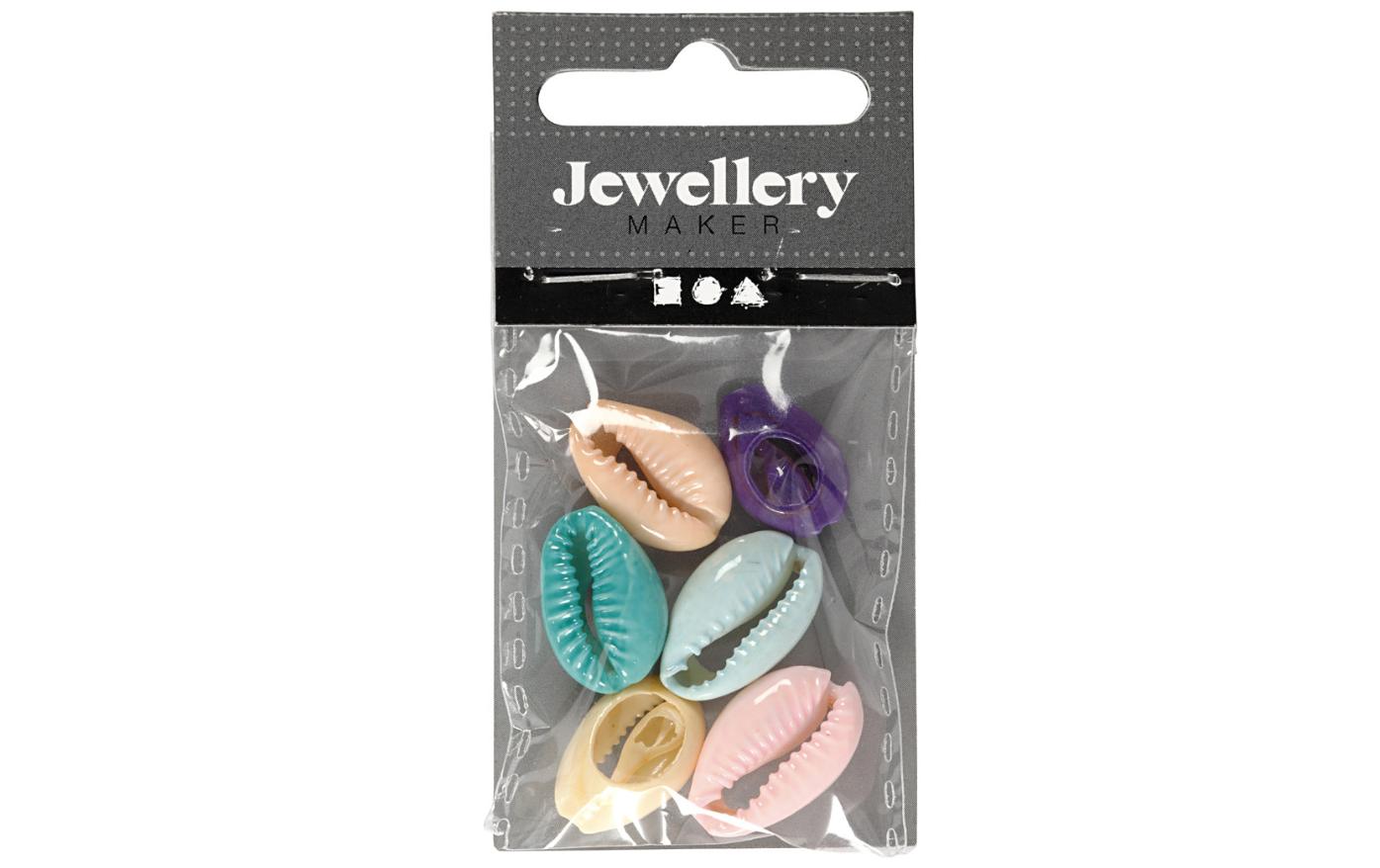 Creativ Company Perlen Muscheln, 20 mm, bunt, 6 Stk.