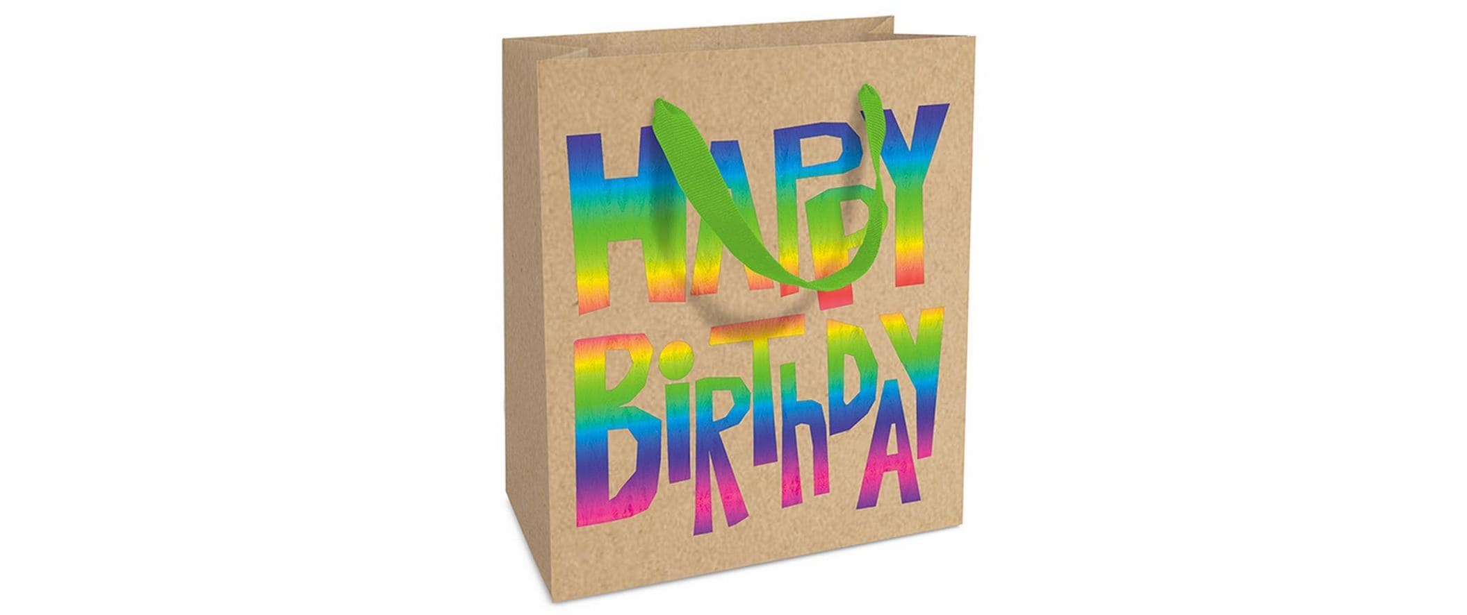 Braun + Company Geschenktasche Rainbow Birthday 18 x 21 x 8 cm, Mehrfarbig