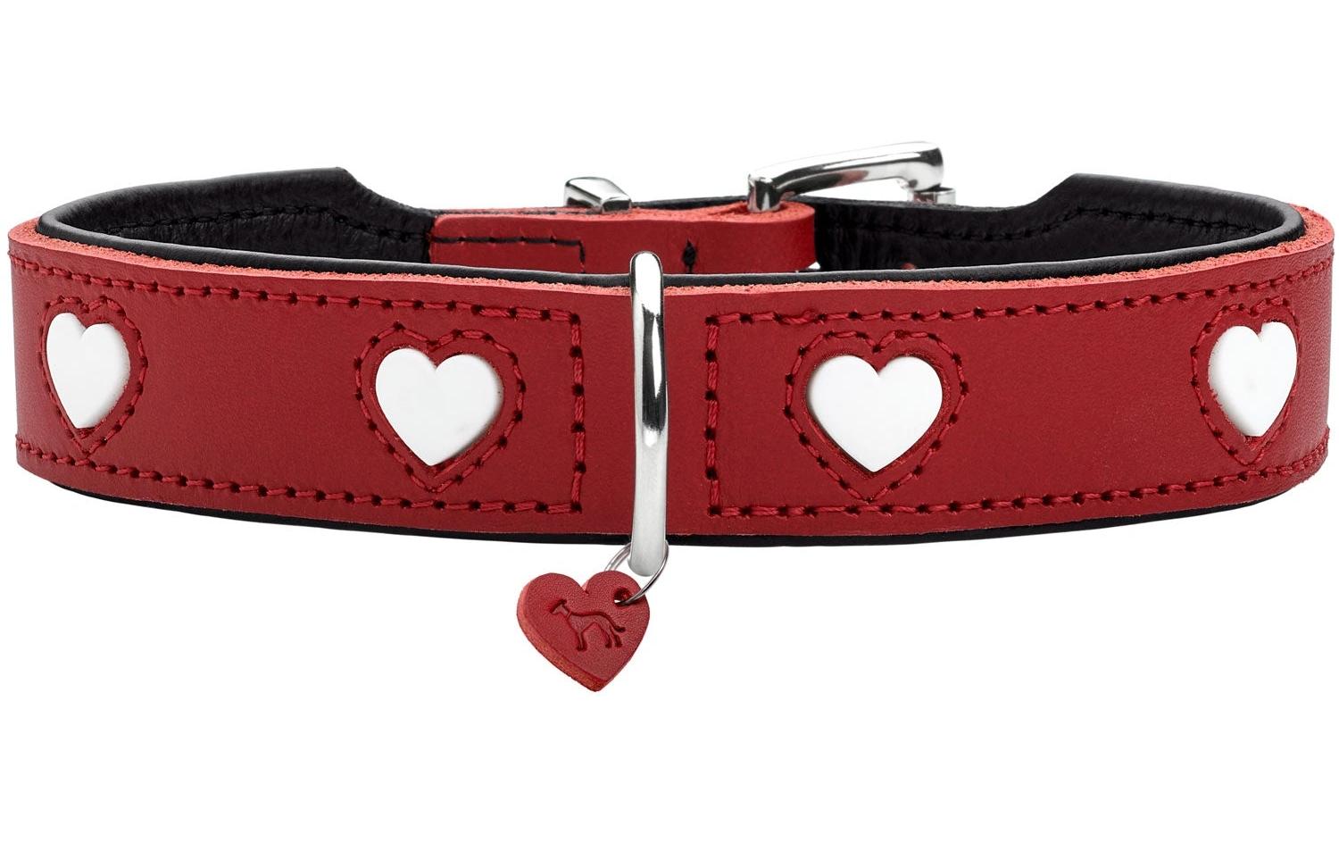 Hunter Halsband Love XS-S (37), Rot/Schwarz