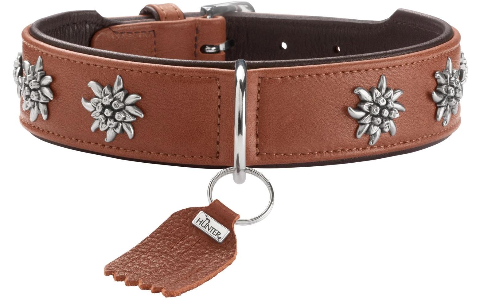 Hunter Halsband München 60/M-L, Rindsleder, Cognac/Schwarz