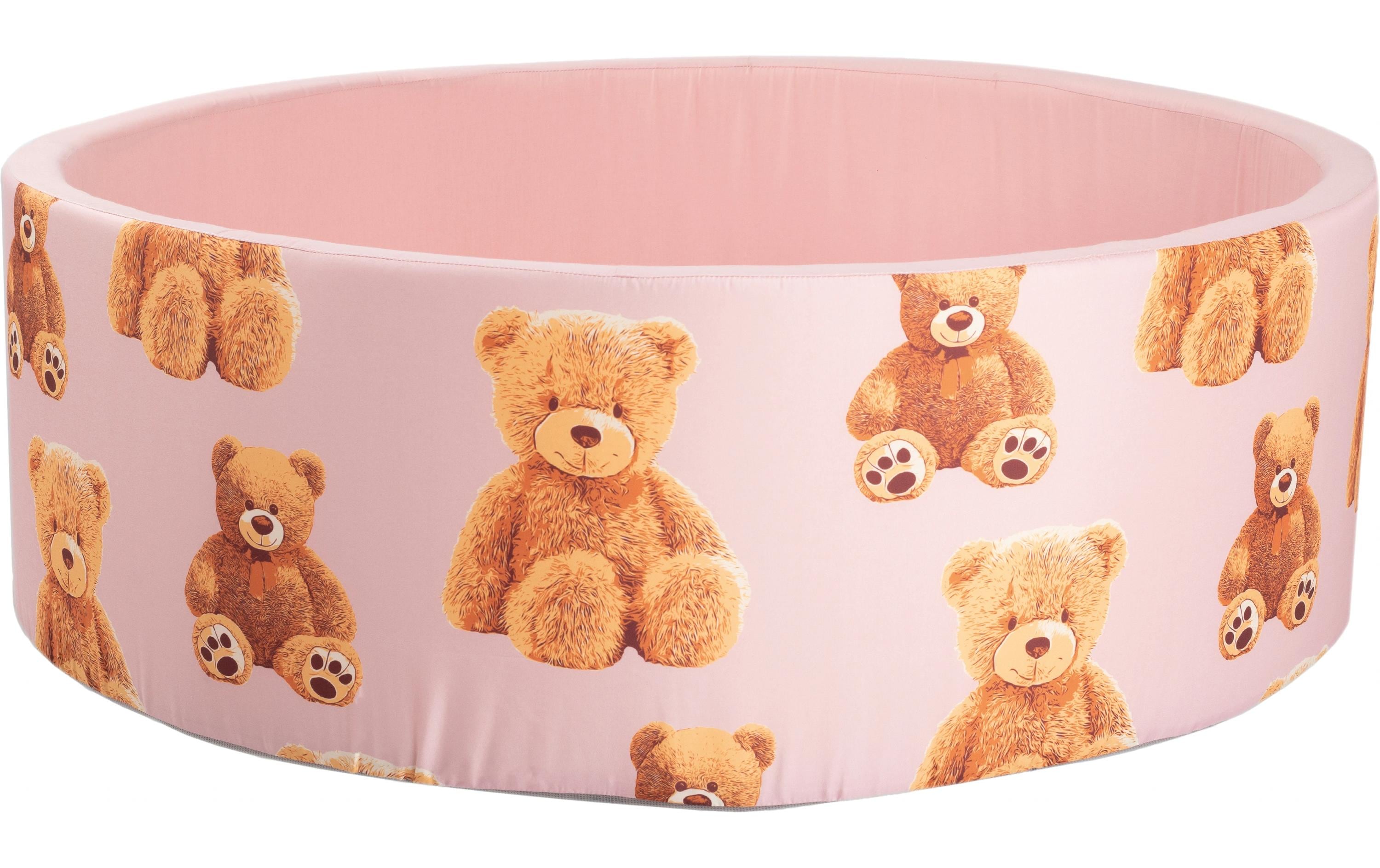 Knorrtoys Bällebad soft – Teddy pink 150 Bälle grey/white/transparent